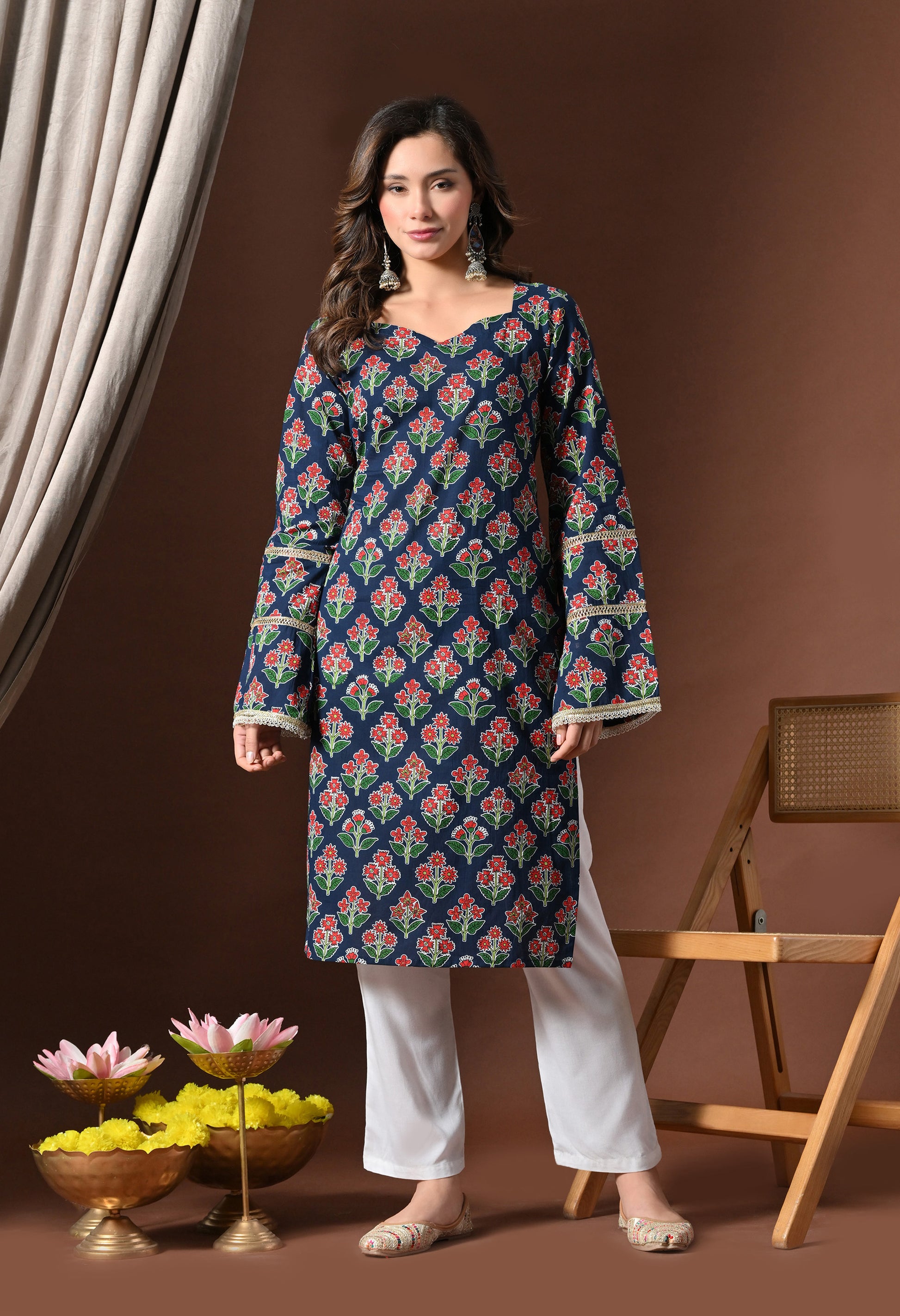 Mehr – Bell Sleeved Pakistani Kurta - KSAMA