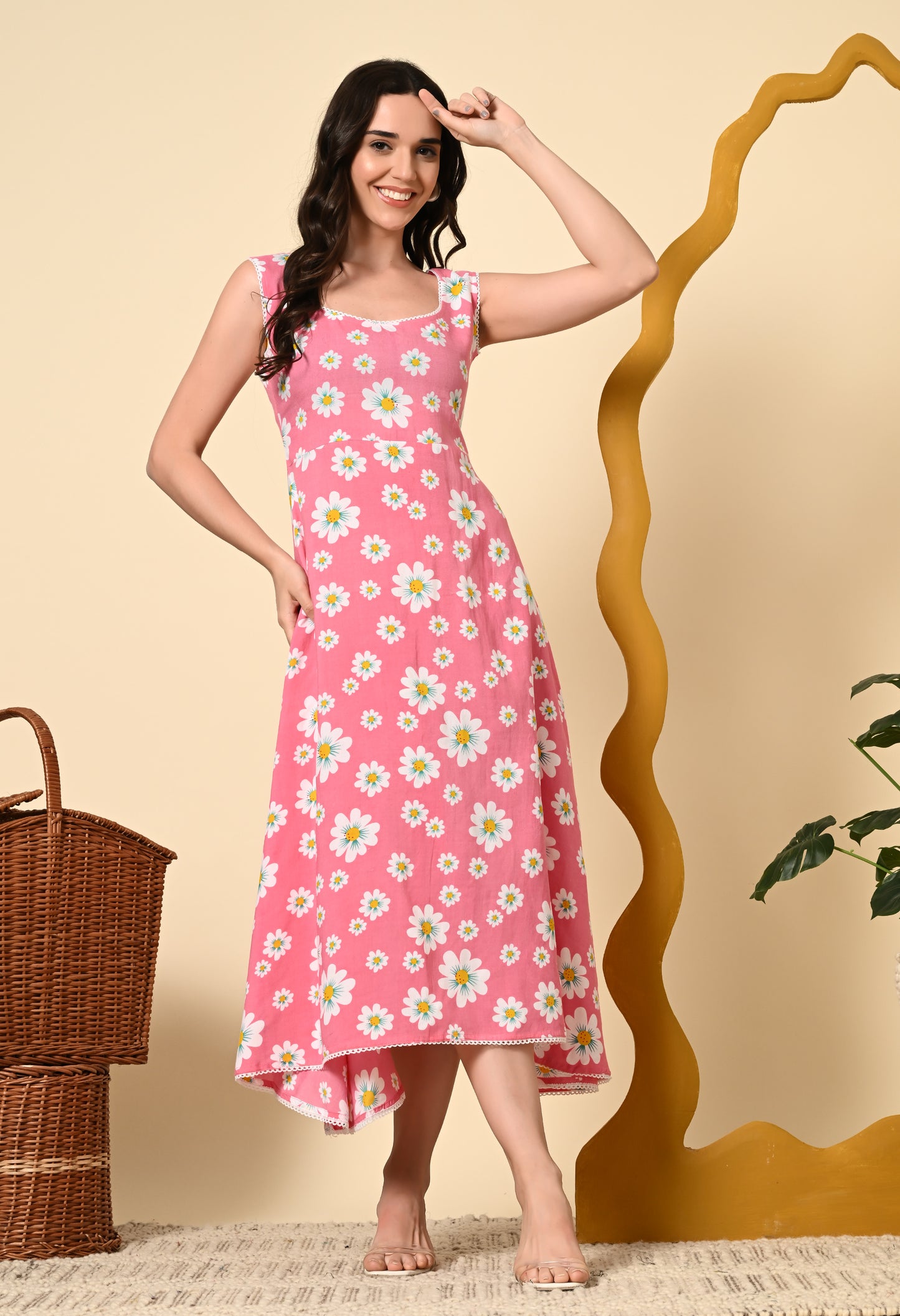 Petal Charm Pink Floral Dress