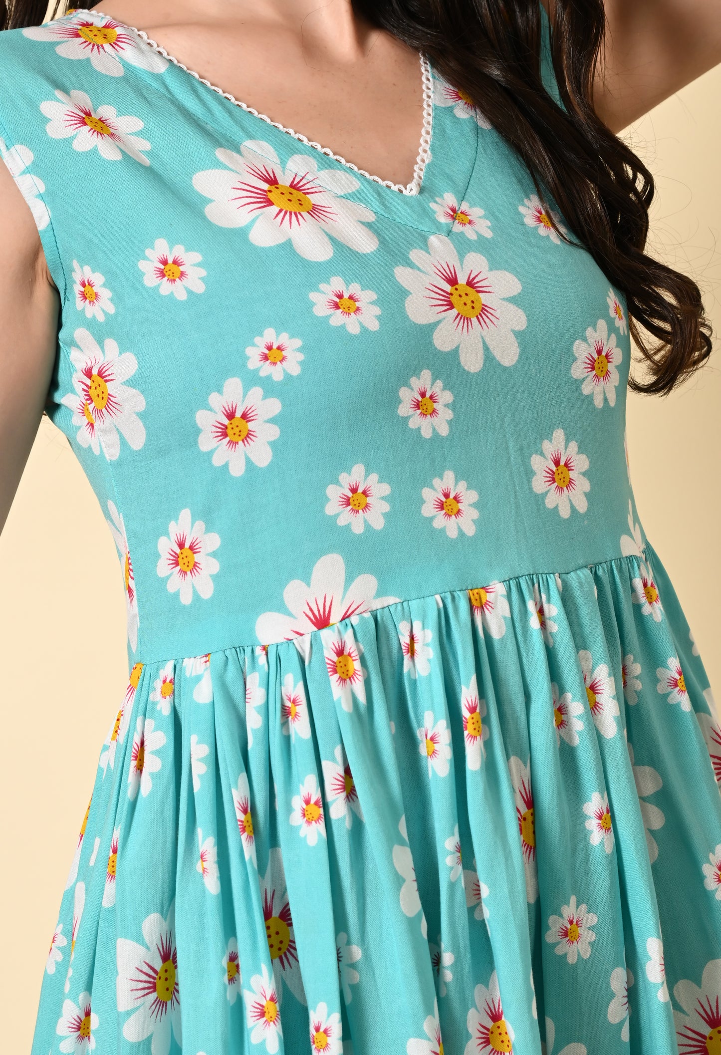 Ocean Breeze Floral Sleeveless Dress