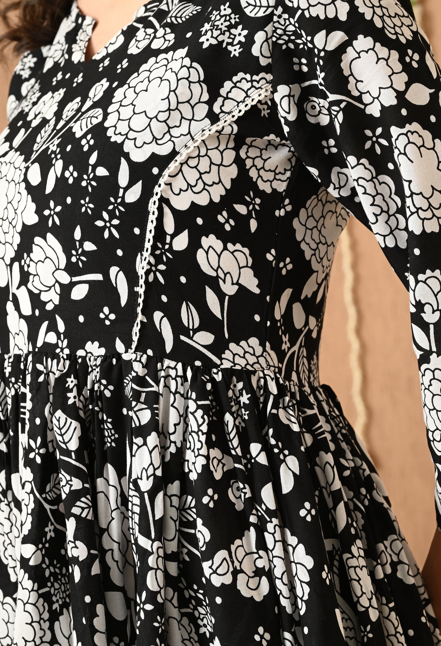 Nooraya - Black & White Kurta Pant Set with Digital Print Dupatta