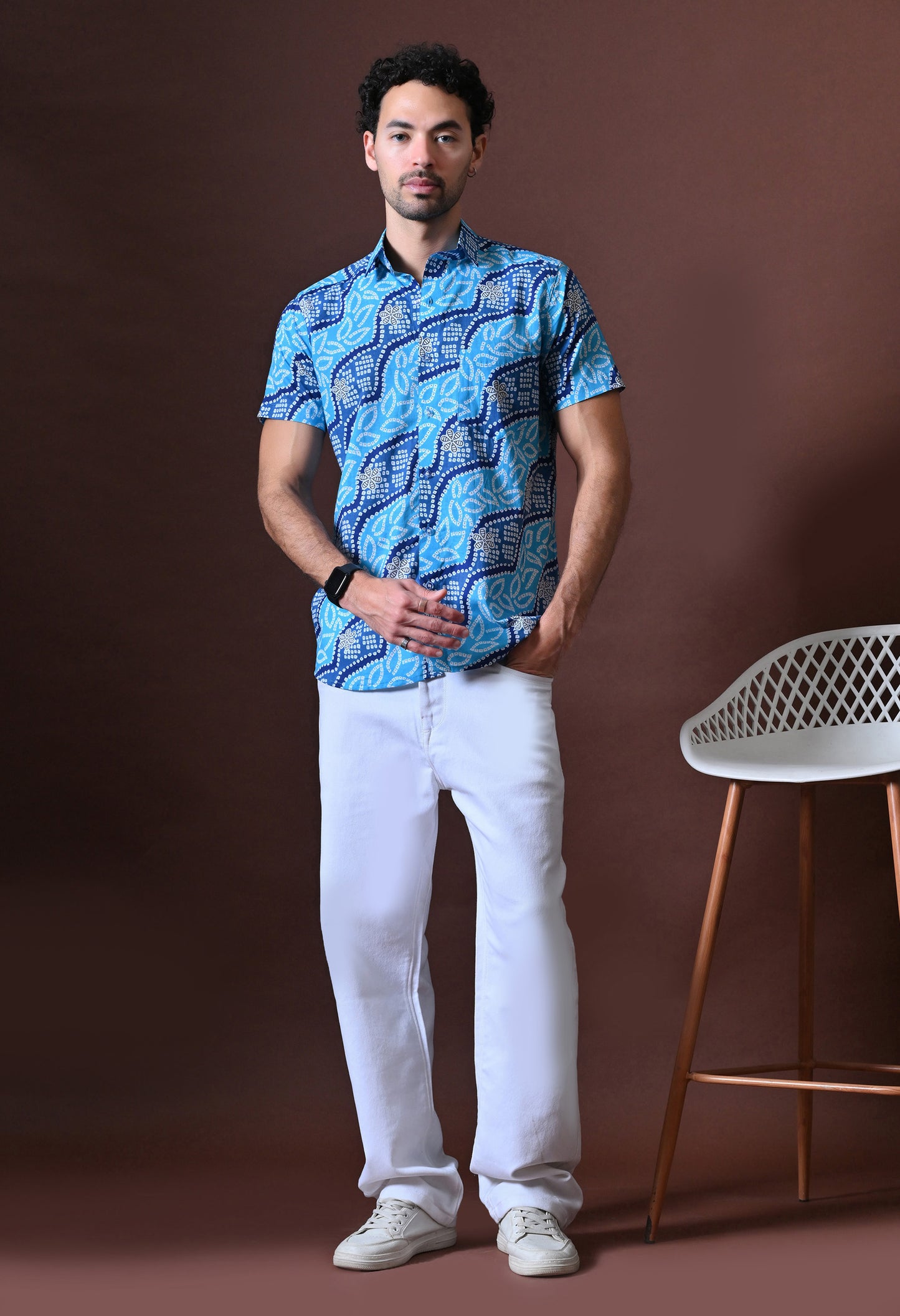 Neel - Printed Cotton Shirt (Half Sleeve)