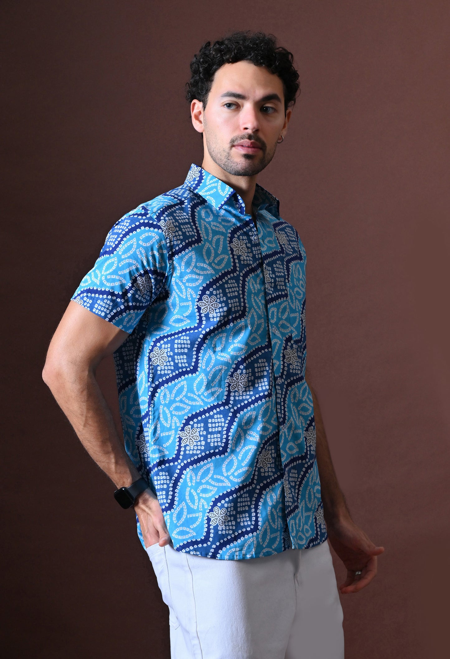 Neel - Printed Cotton Shirt (Half Sleeve)