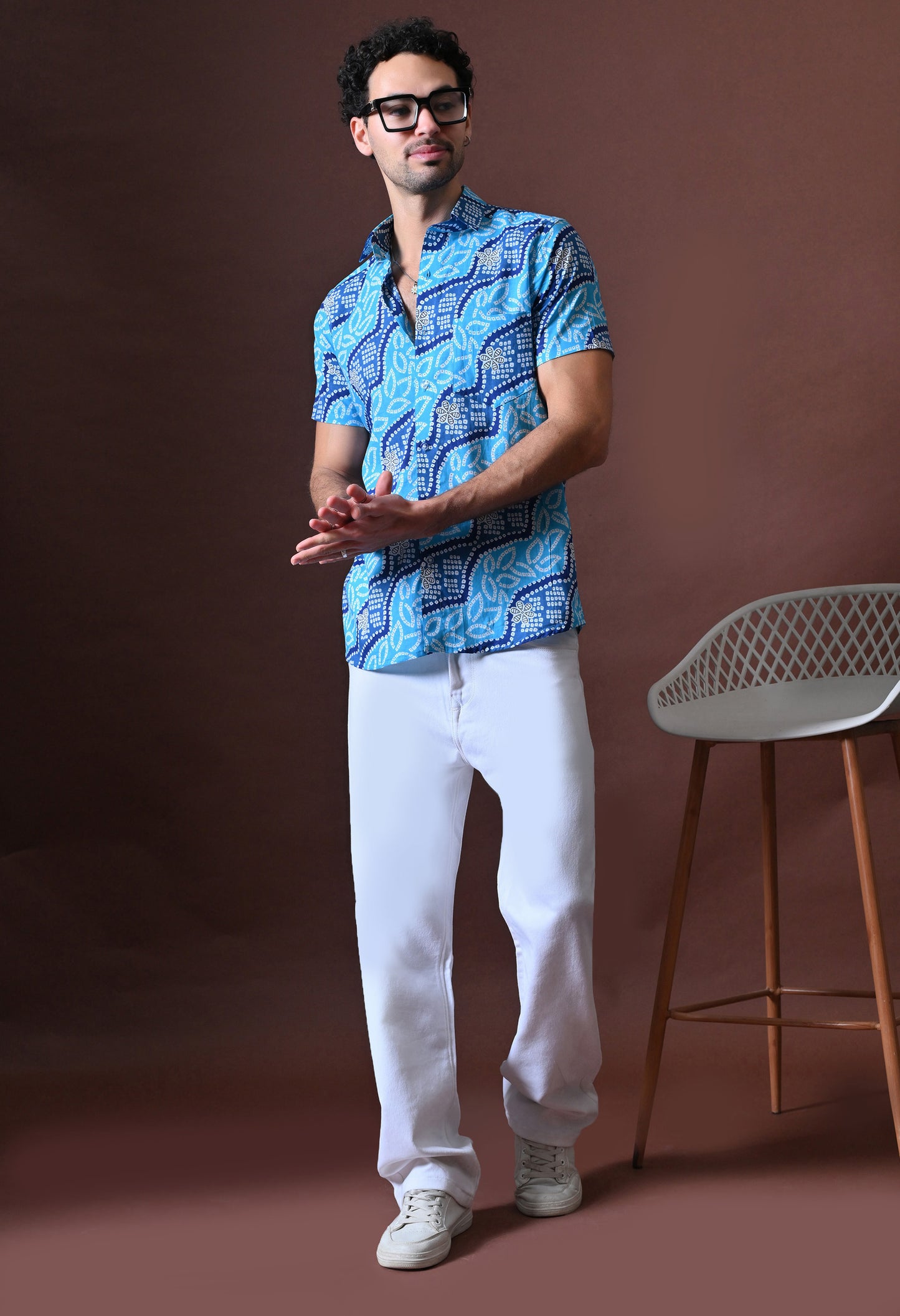 Neel - Printed Cotton Shirt (Half Sleeve)