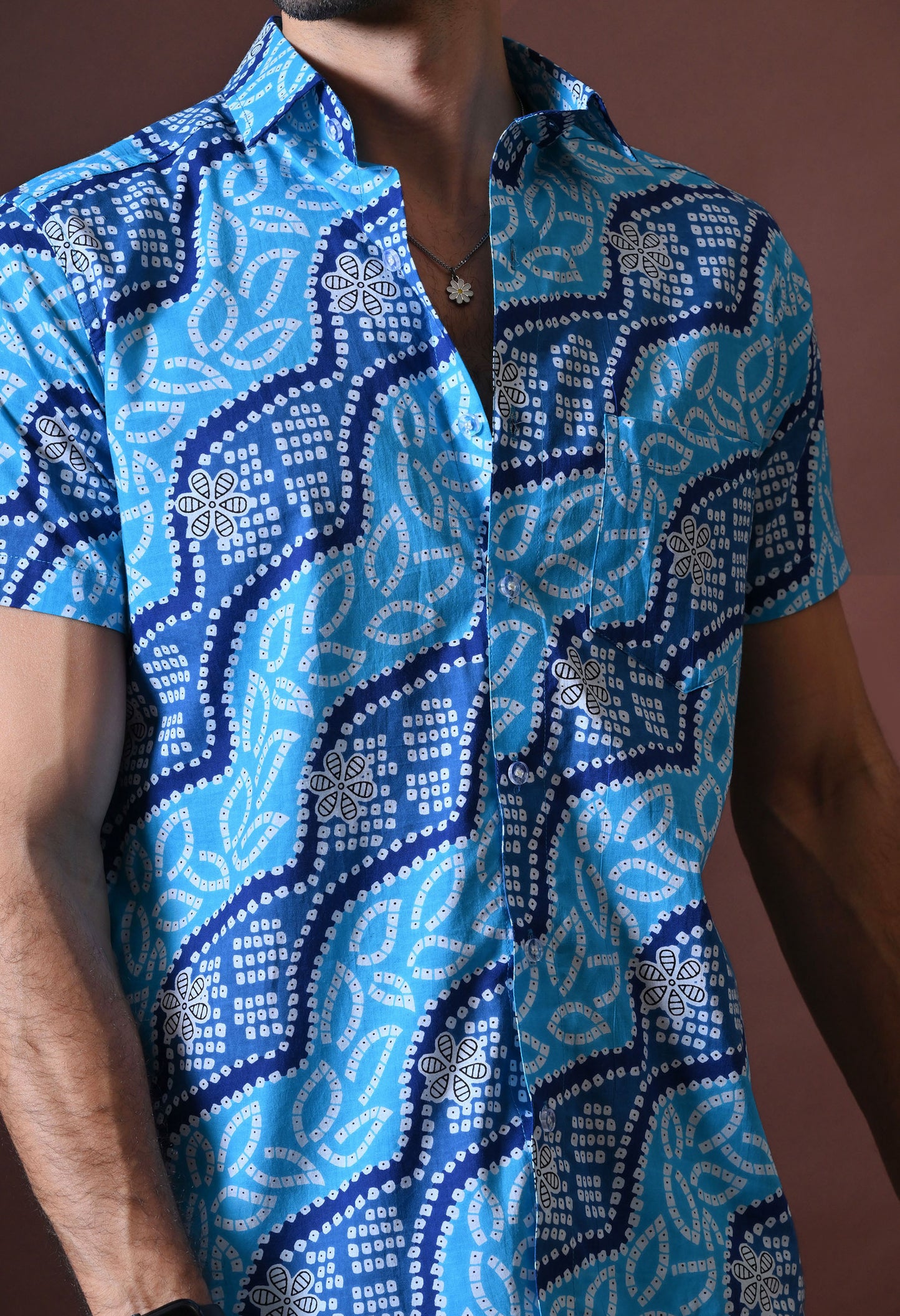 Neel - Printed Cotton Shirt (Half Sleeve)