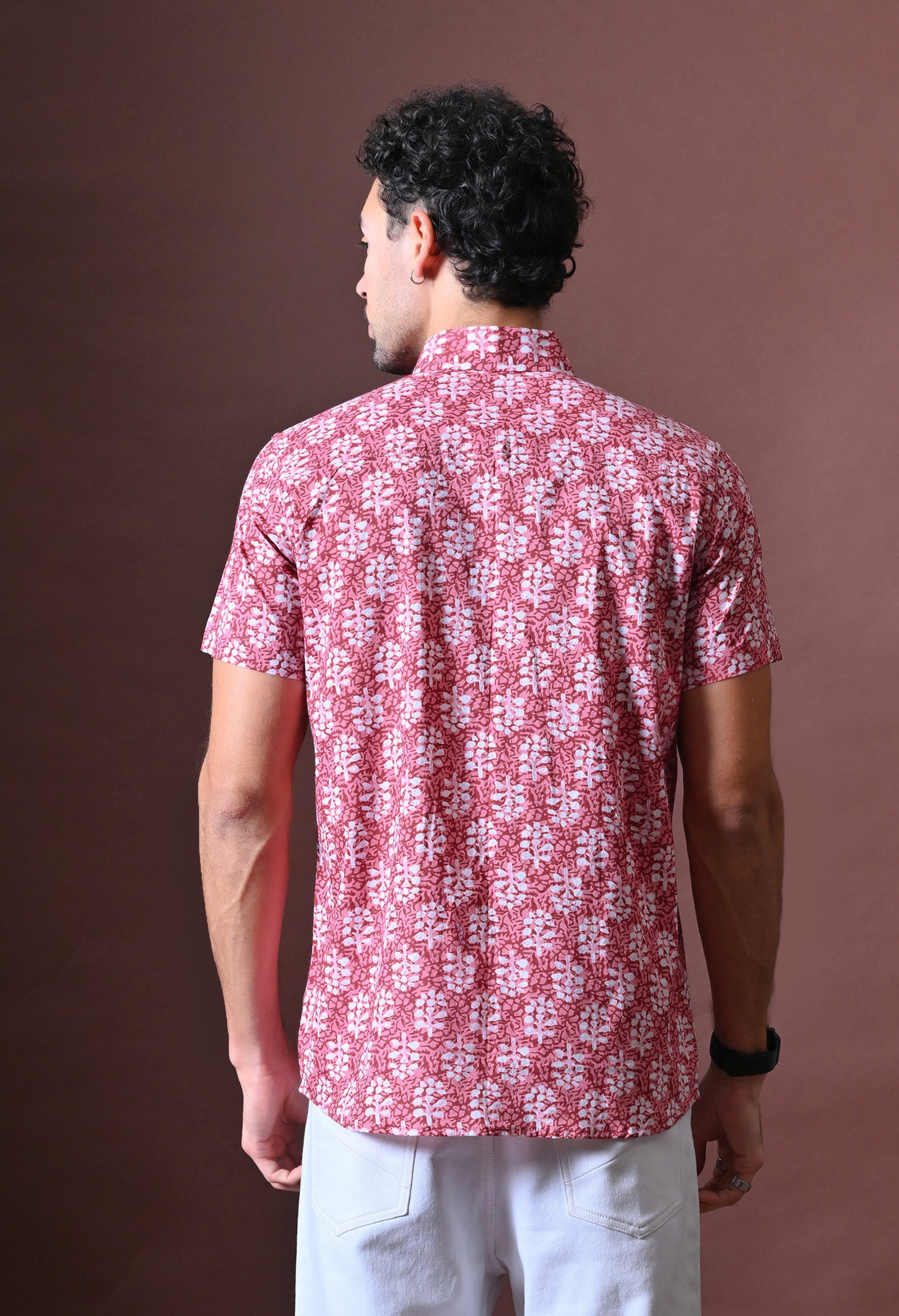 Kamal - Floral Printed Cotton Shirt (Half Sleeve)