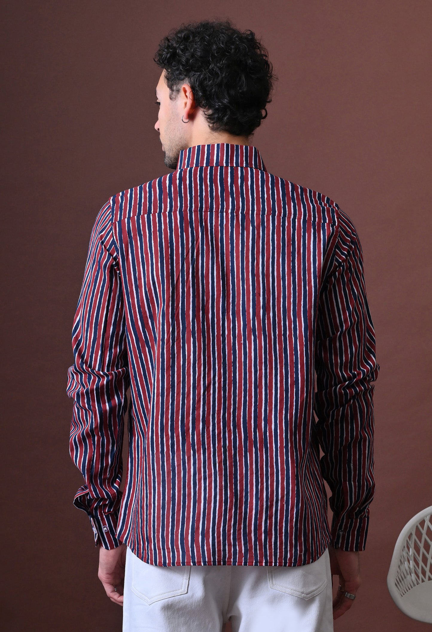 Theo – Striped Printed Cotton Shirt (Full Sleeve)