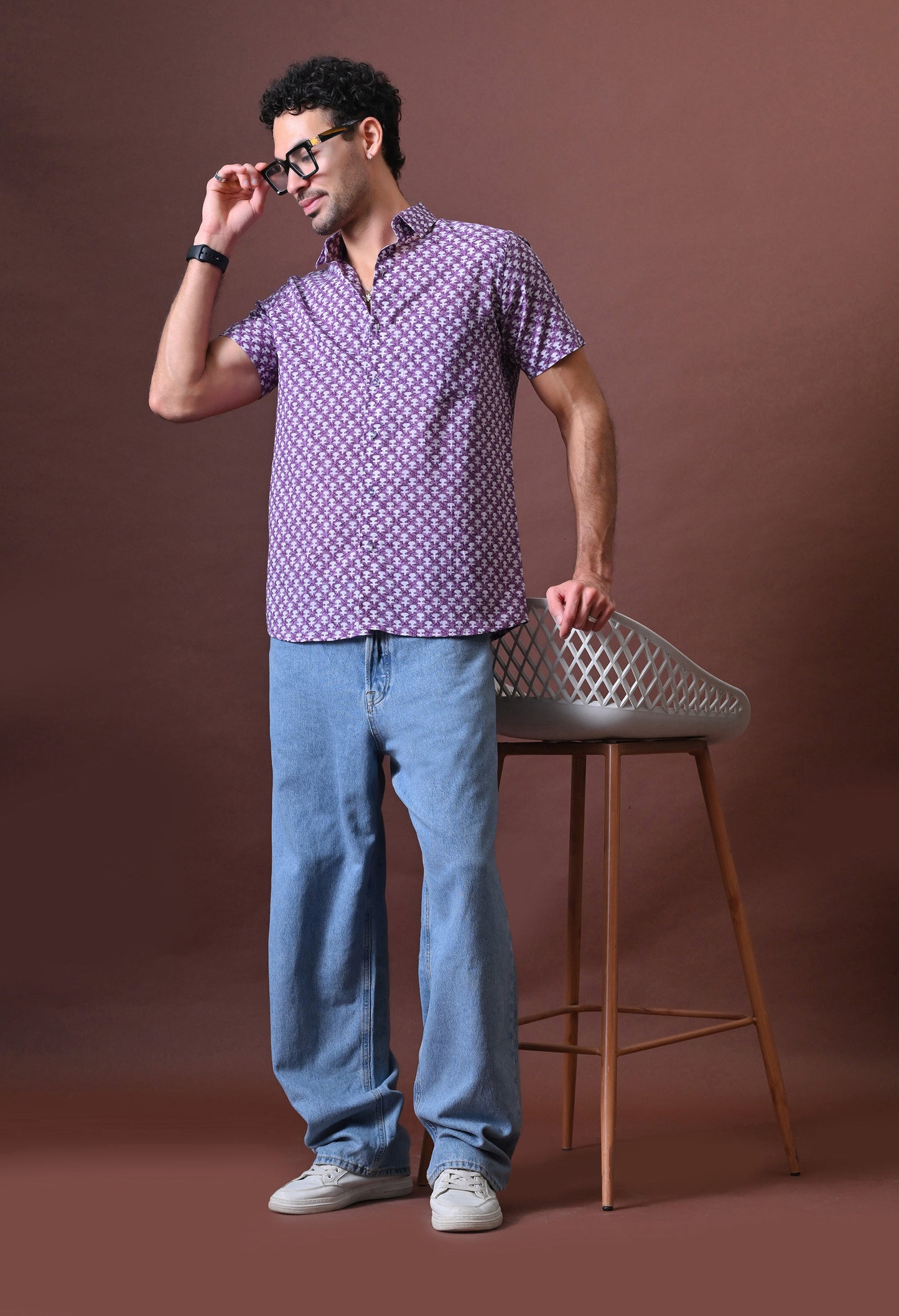 Sahir – Floral Printed Cotton Shirt (Half Sleeve)