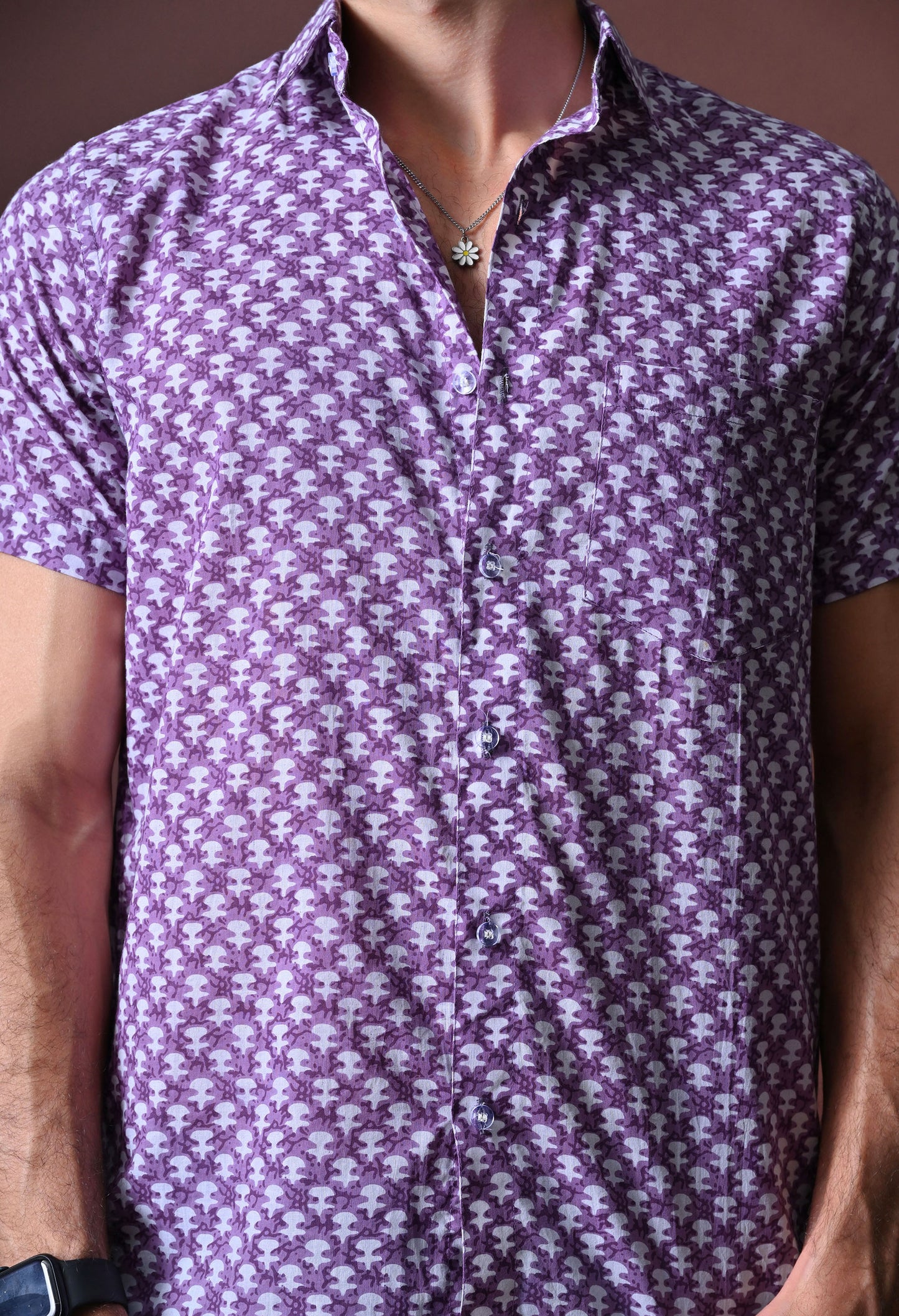 Sahir – Floral Printed Cotton Shirt (Half Sleeve)