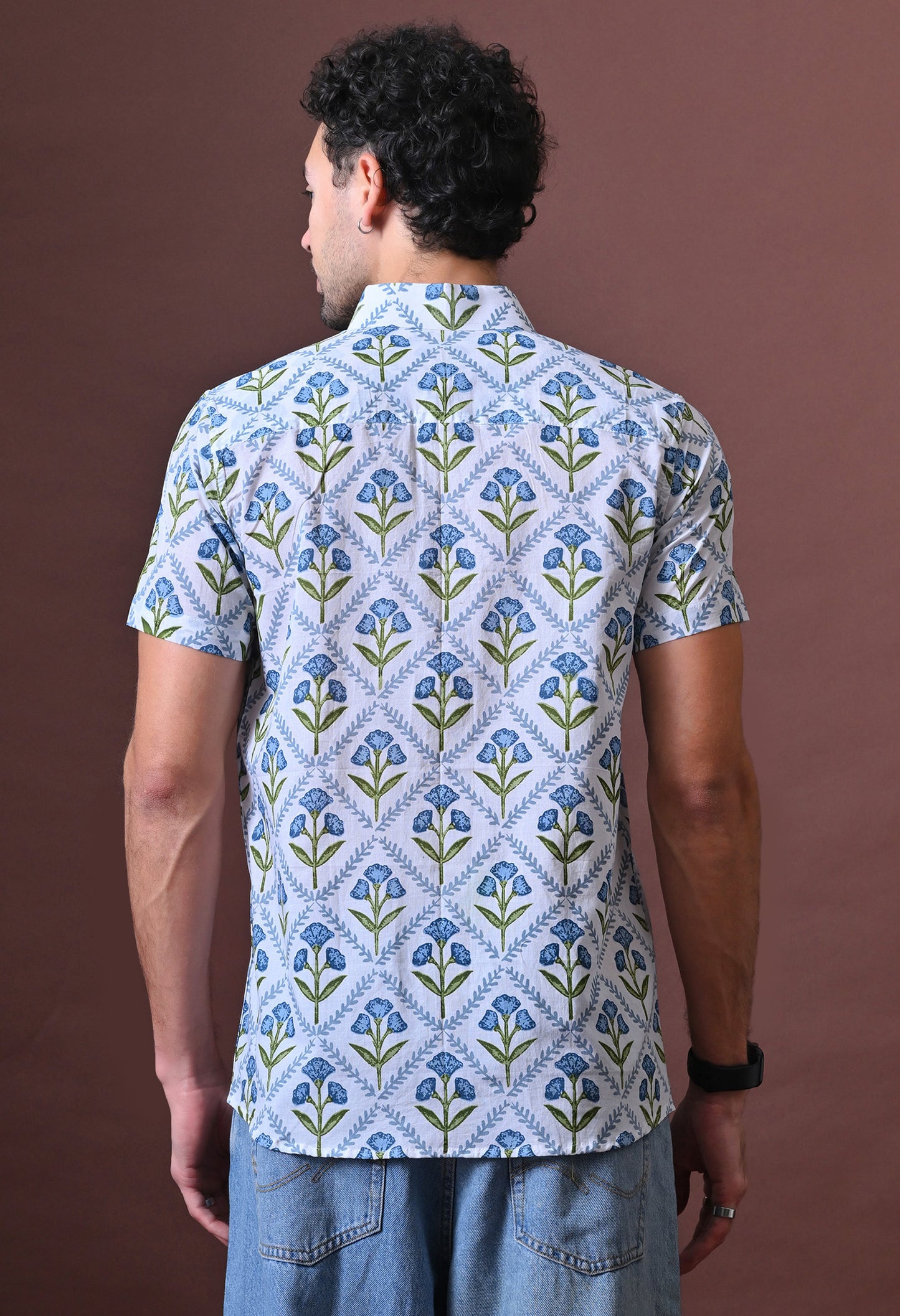 Sanjay – Floral Printed Cotton Shirt (Half Sleeve)