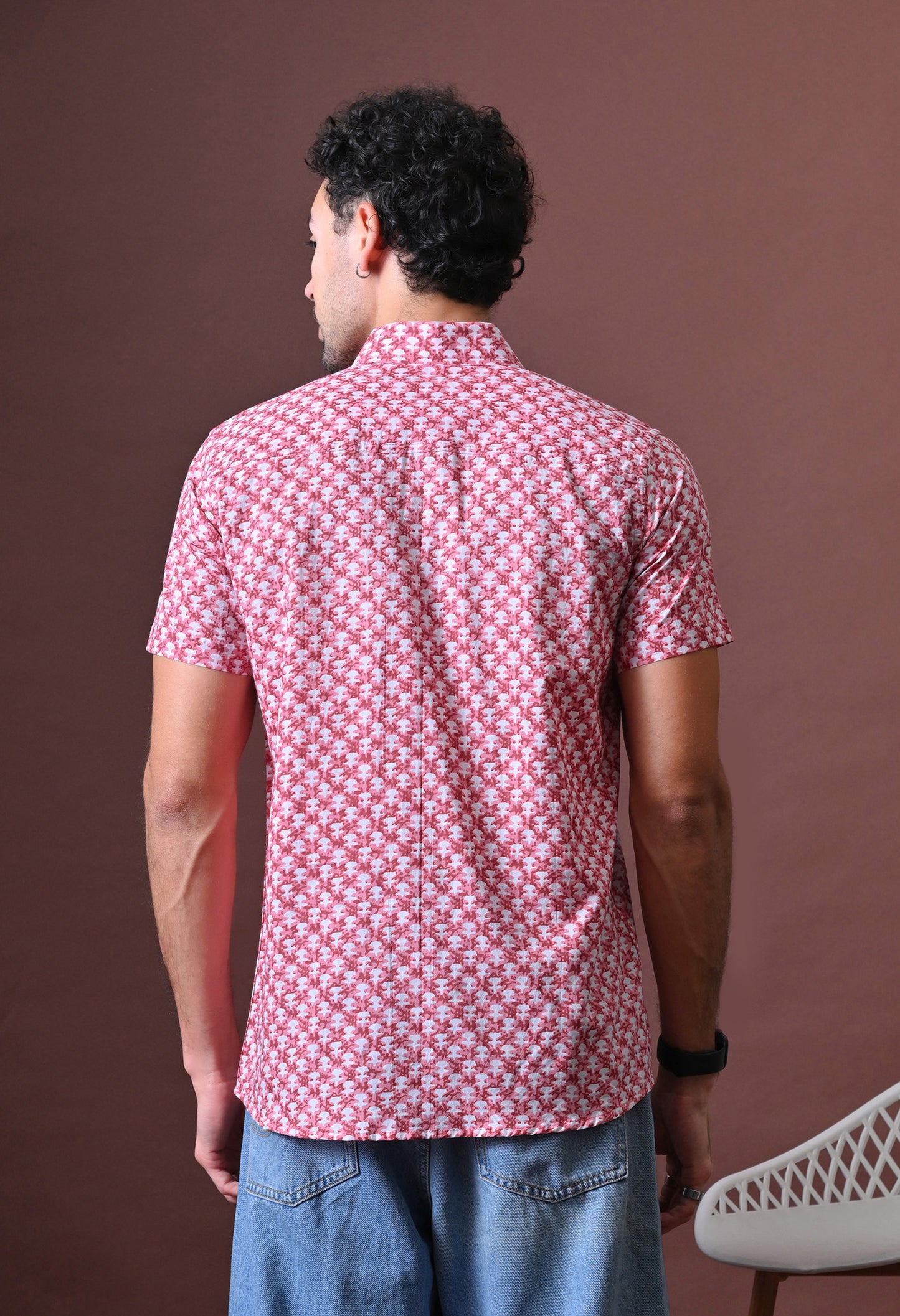 Pankaj – Floral Printed Cotton Shirt (Half Sleeve)