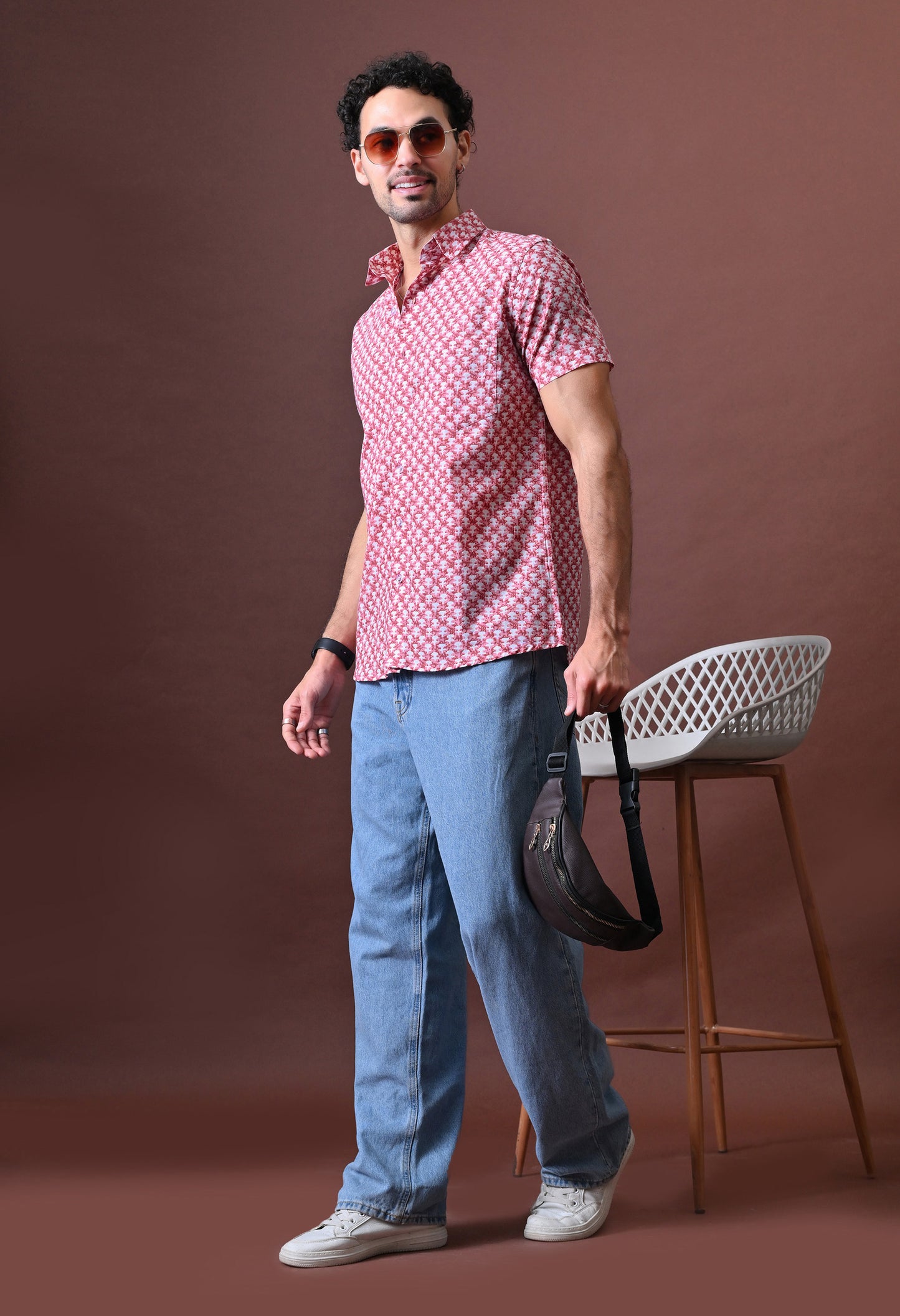 Pankaj – Floral Printed Cotton Shirt (Half Sleeve)