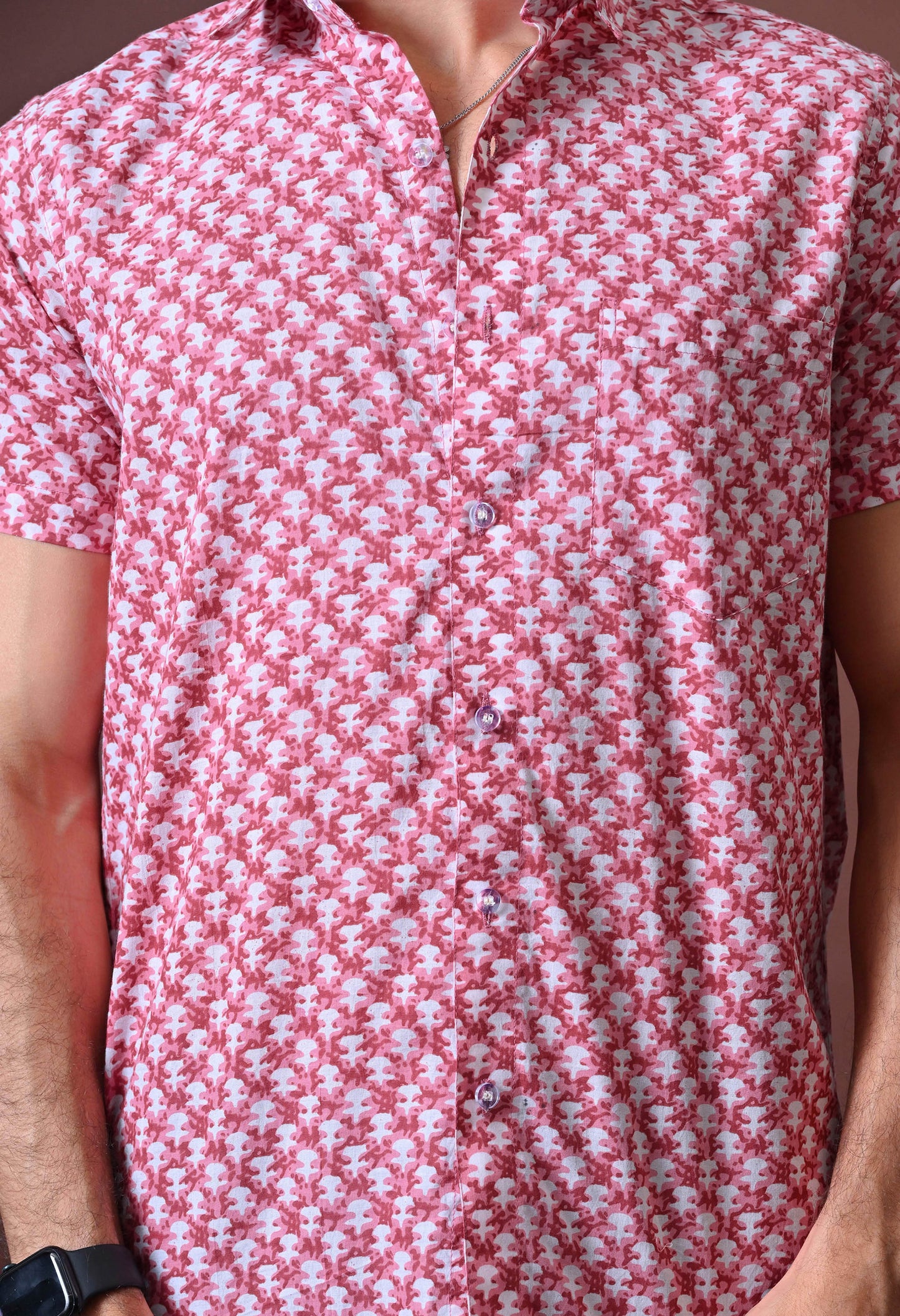 Pankaj – Floral Printed Cotton Shirt (Half Sleeve)