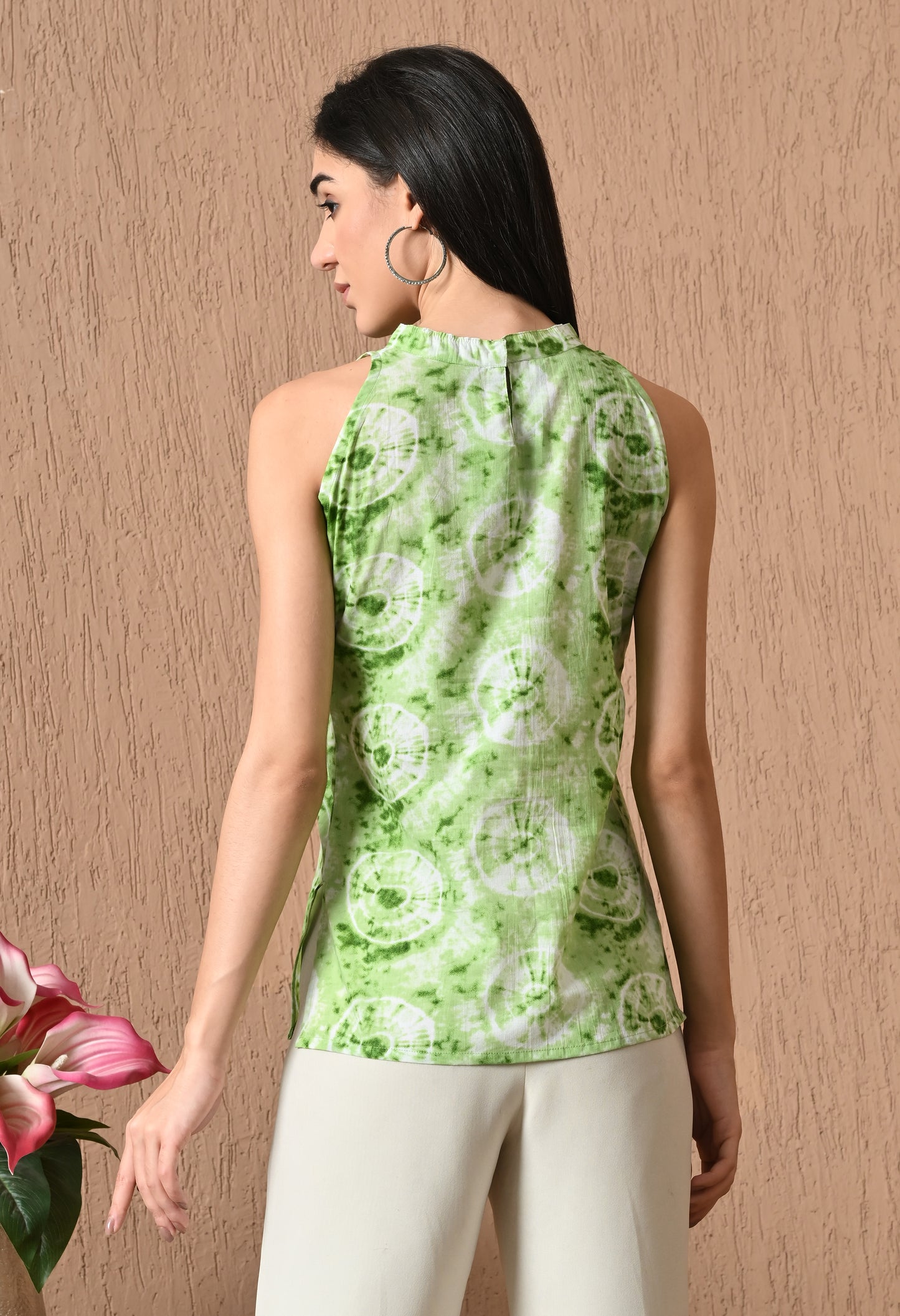 Sylva – Green Cotton Halter Top