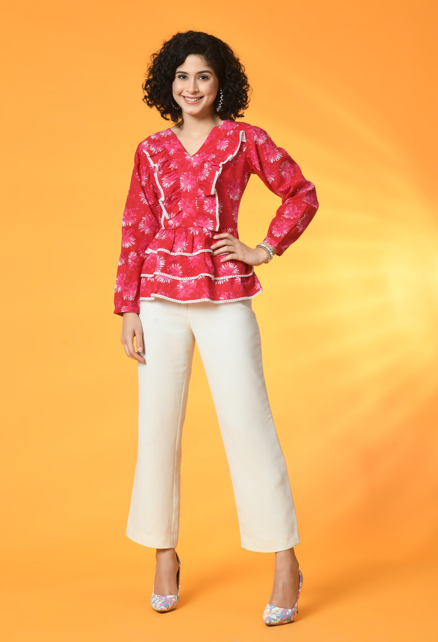 Romantic Blush Frill Top