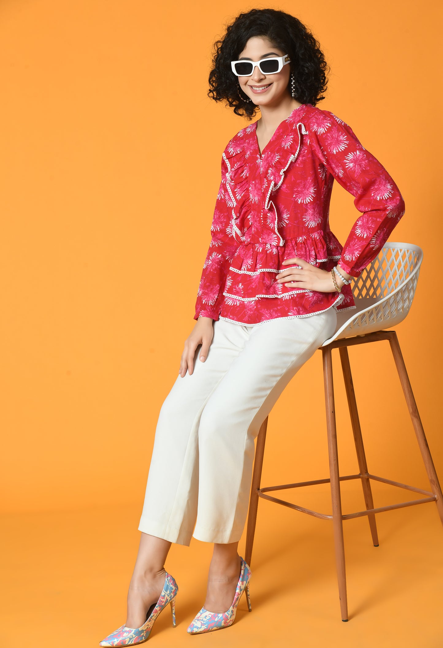 Romantic Blush Frill Top