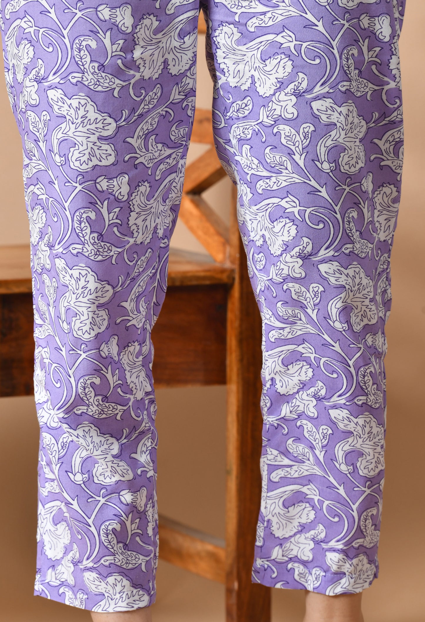 Lilac Bloom – Lavender Floral Night Suit