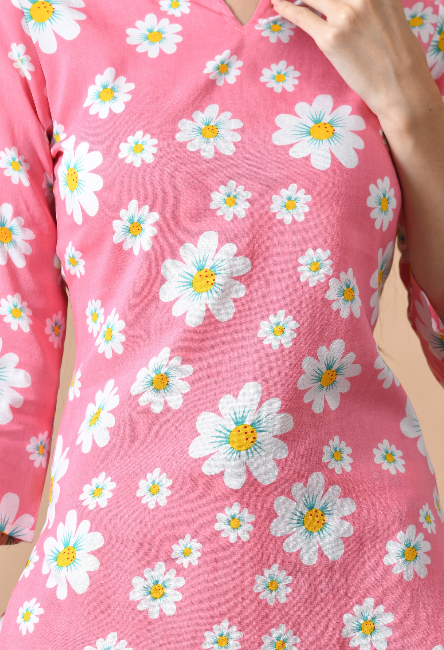 Rosewhisper – Pink Floral Night Suit for Women