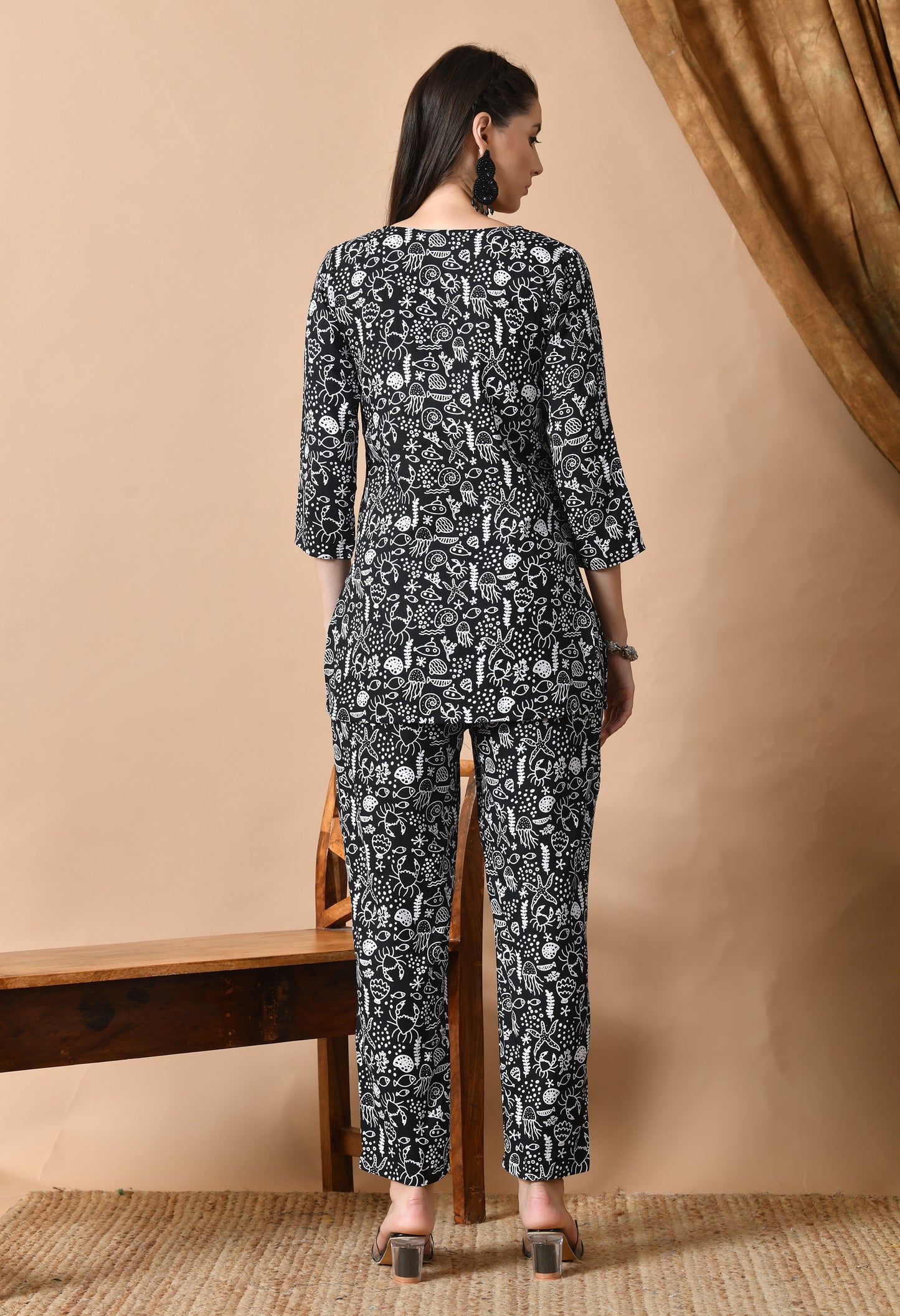 Midnight Voyage – Nautical Print Night Suit