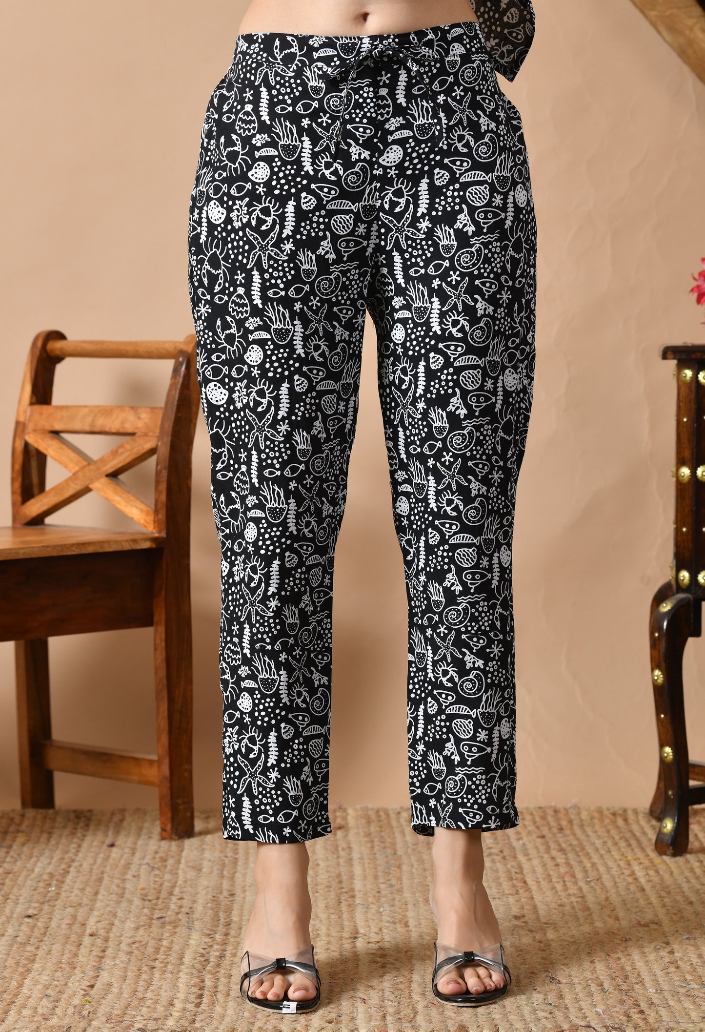 Midnight Voyage – Nautical Print Night Suit