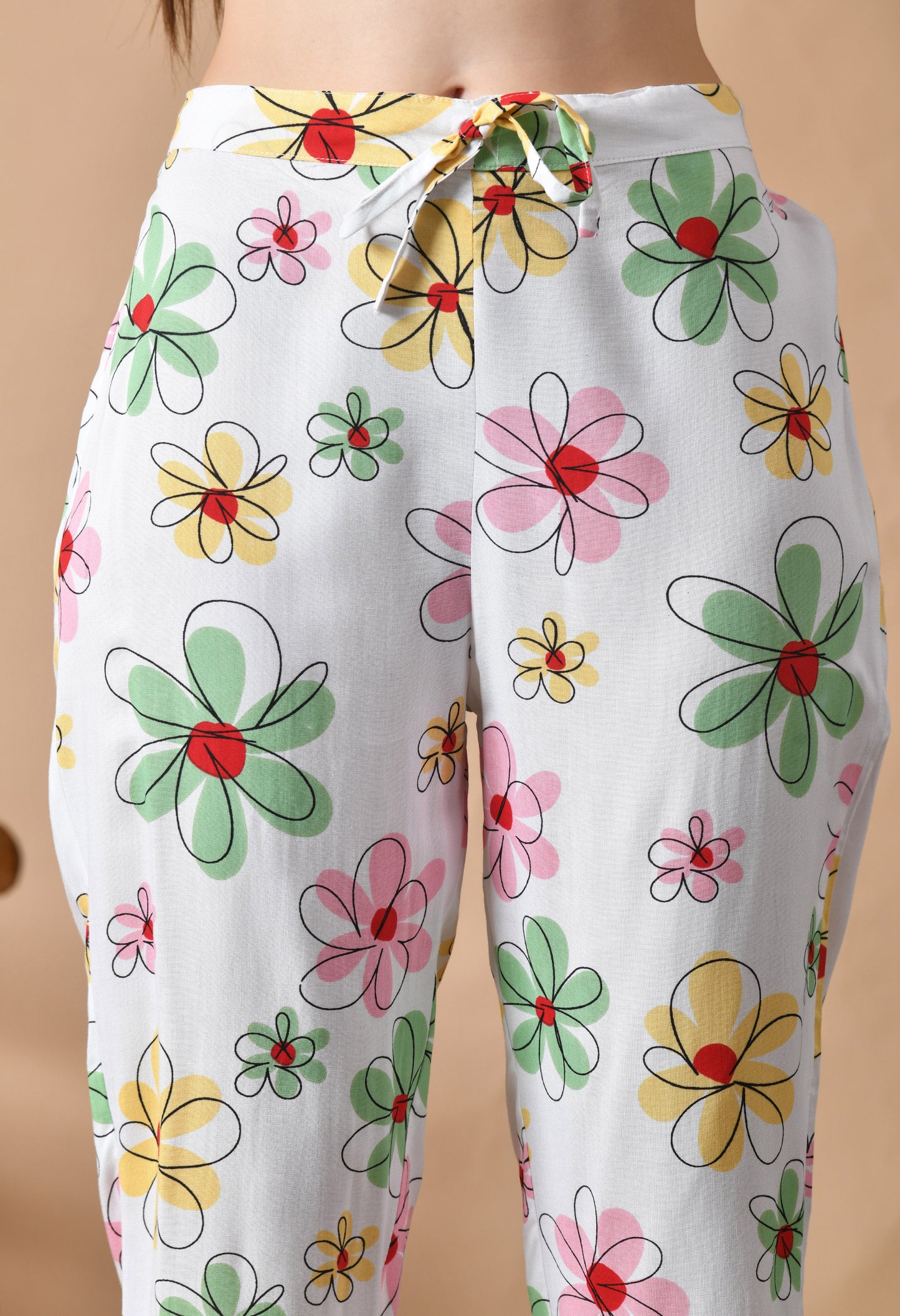 Whitesong – White Floral Night Suit for Women