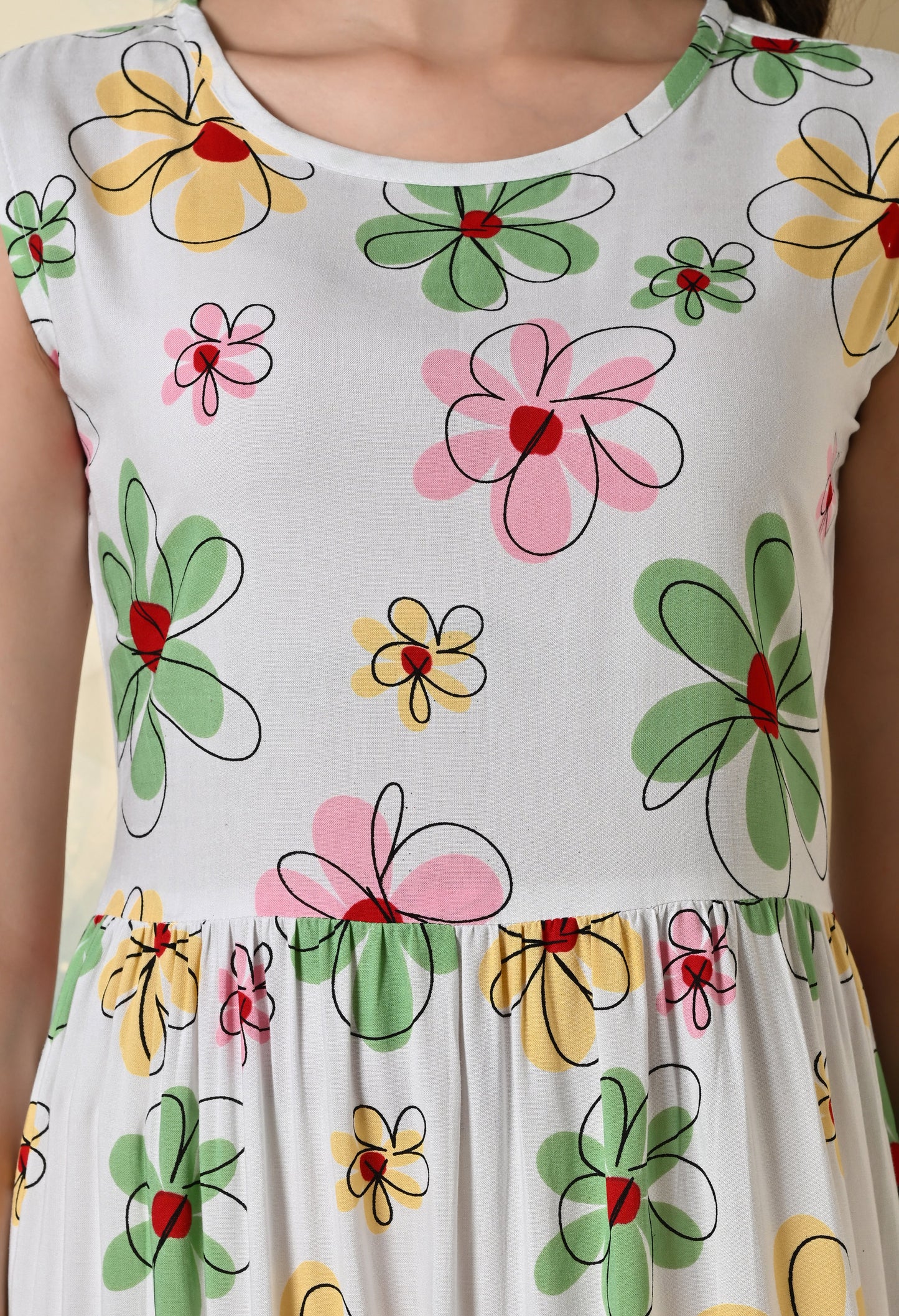 Blossom Whispers Tiered White Dress