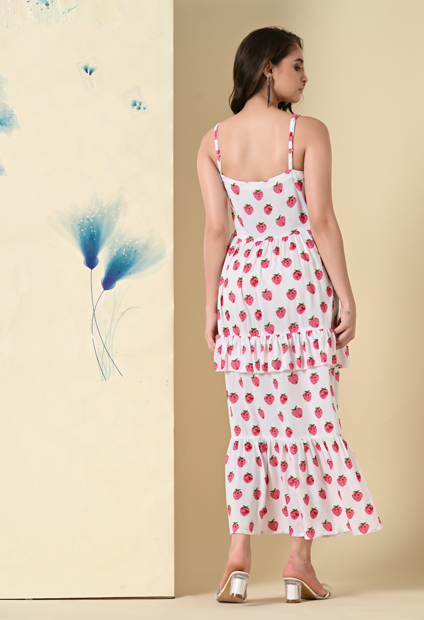 Strawberry Fields Tiered White Dress