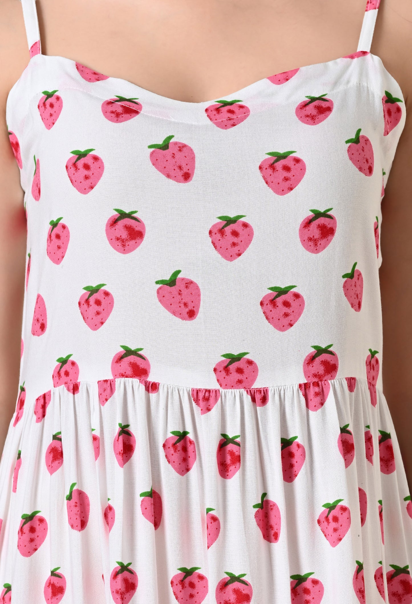 Strawberry Fields Tiered White Dress