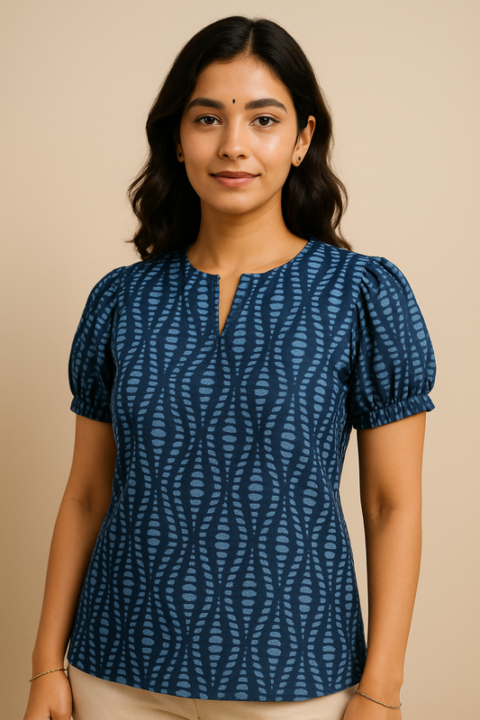 Neerja - Puff Sleeve Cotton Top