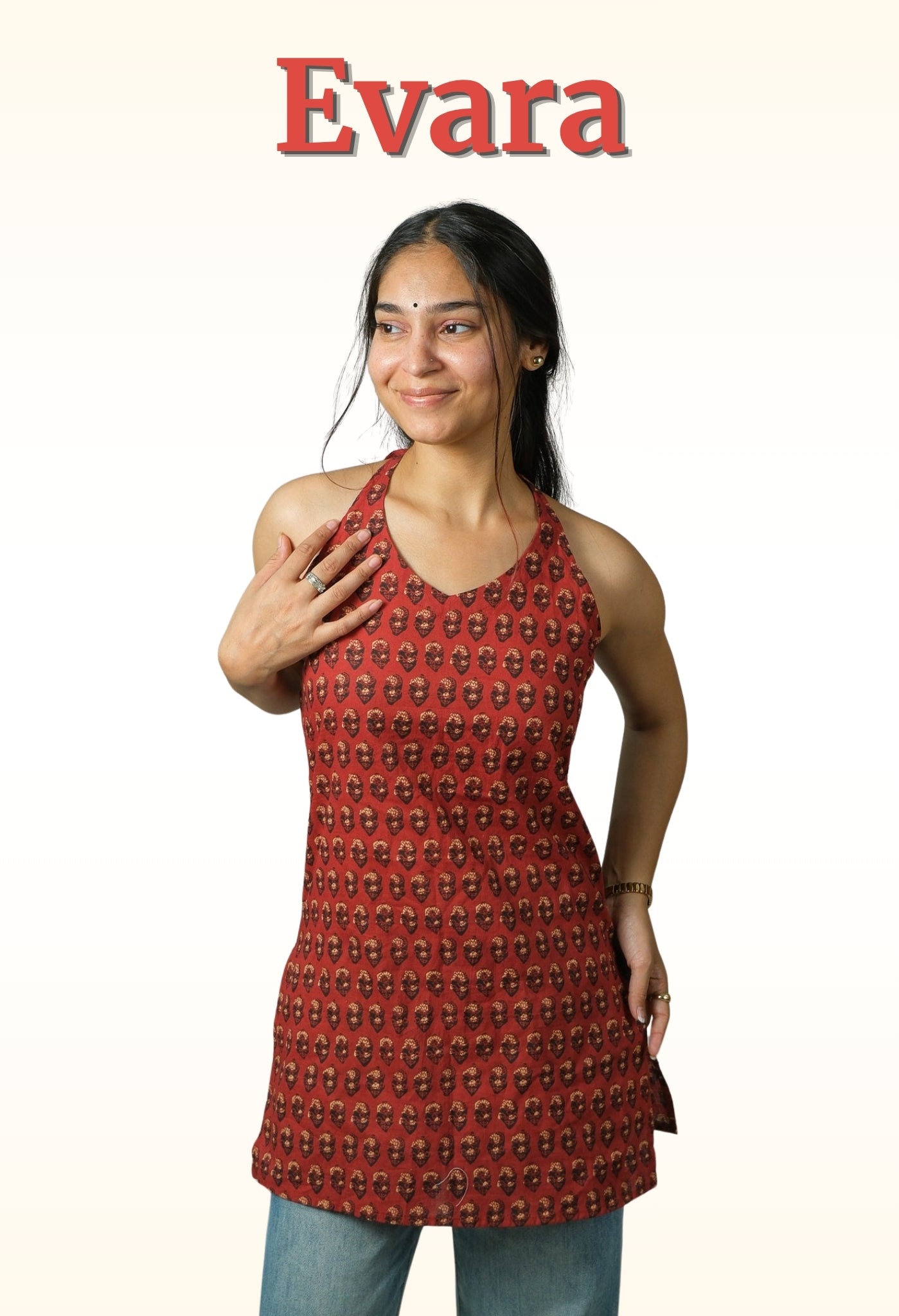 Evara – Halter Neck Top (Maroon)