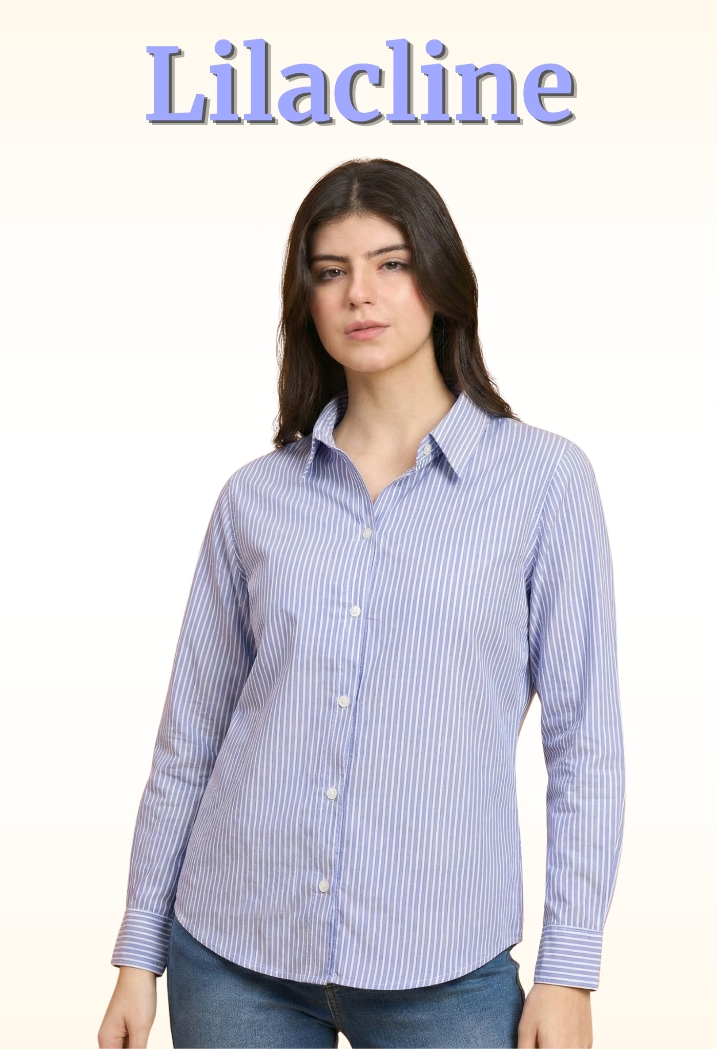 Lilacline - Striped Fitted Shirt (Lavender)