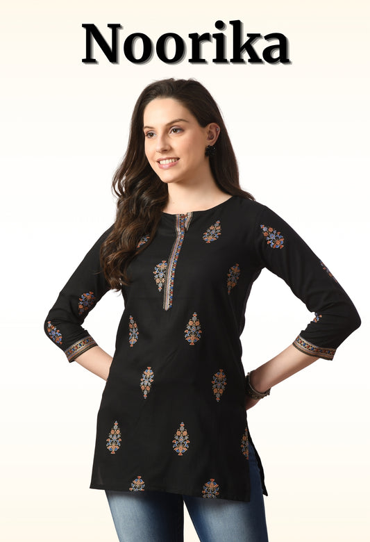 Noorika – Black Ethnic Motif Kurti