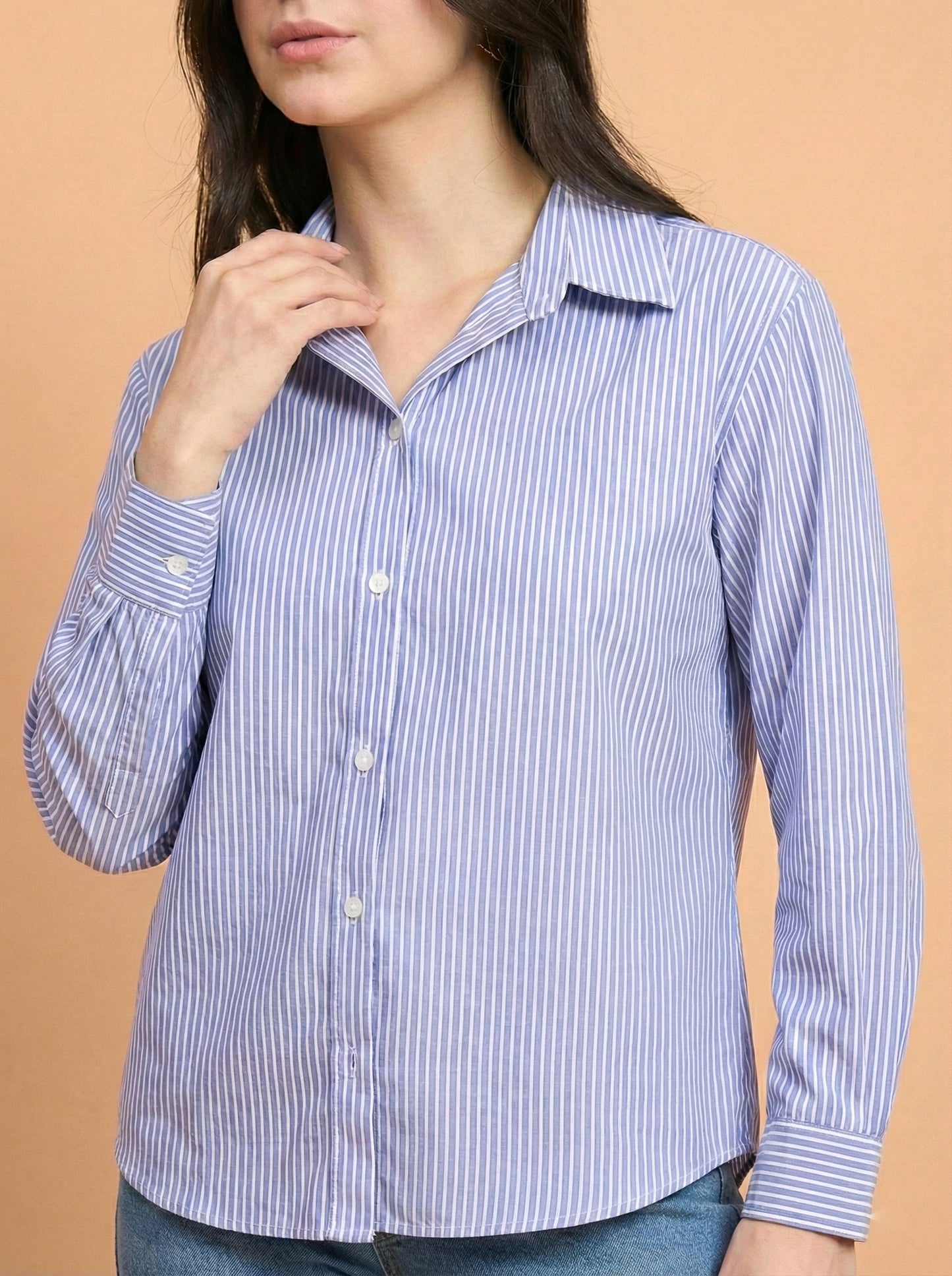 Lilacline - Striped Fitted Shirt (Lavender)