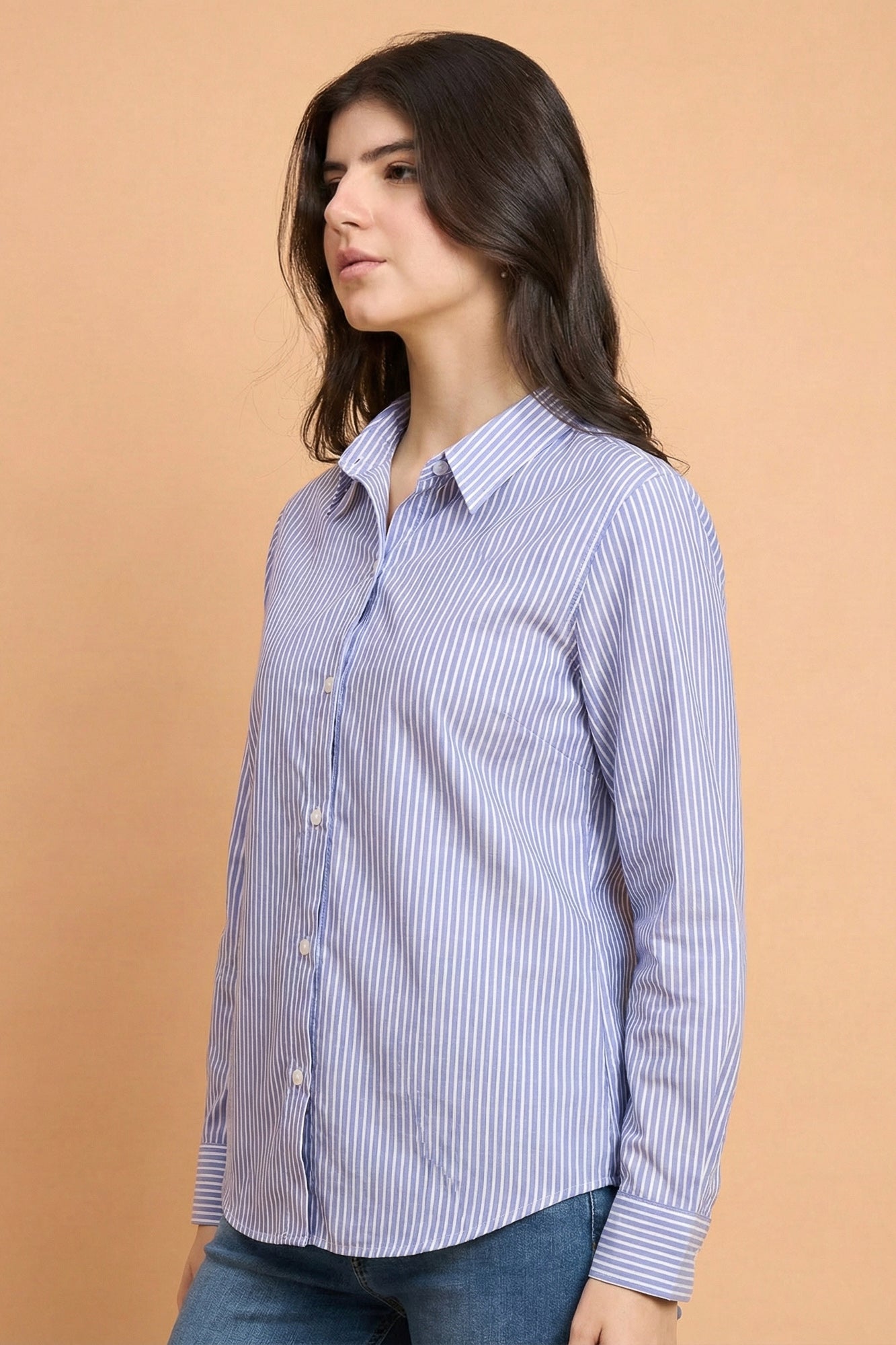 Lilacline - Striped Fitted Shirt (Lavender)