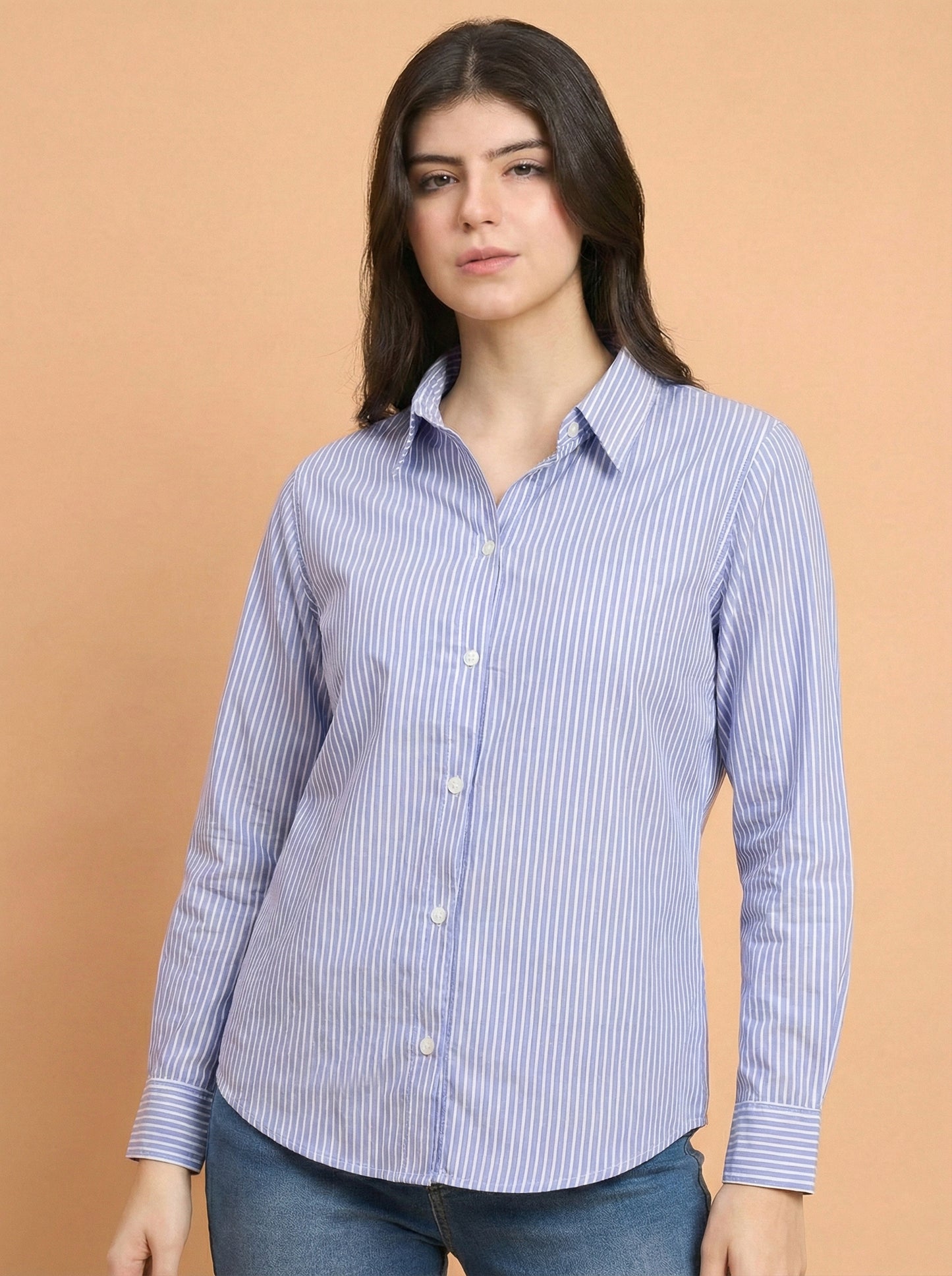 Lilacline - Striped Fitted Shirt (Lavender)