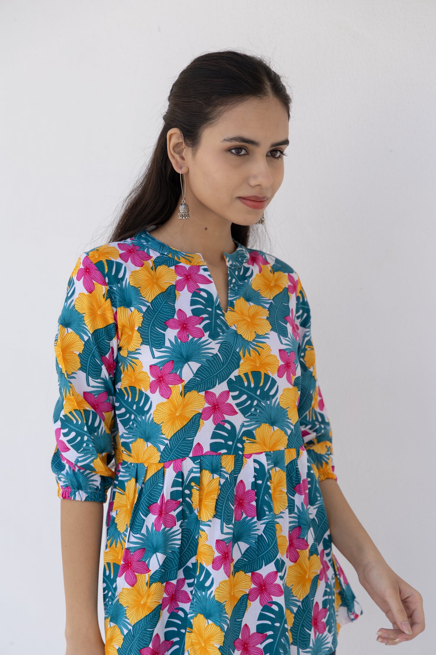 Meadow Charm Peplum Top (Multicolor)