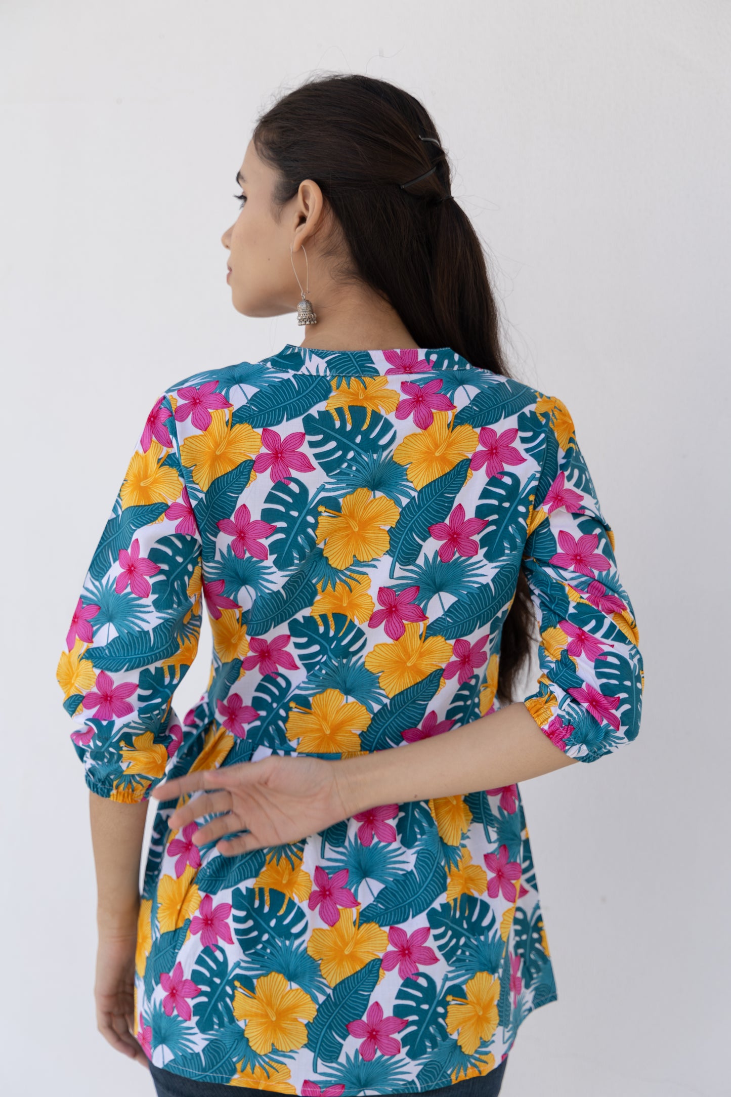 Meadow Charm Peplum Top (Multicolor)