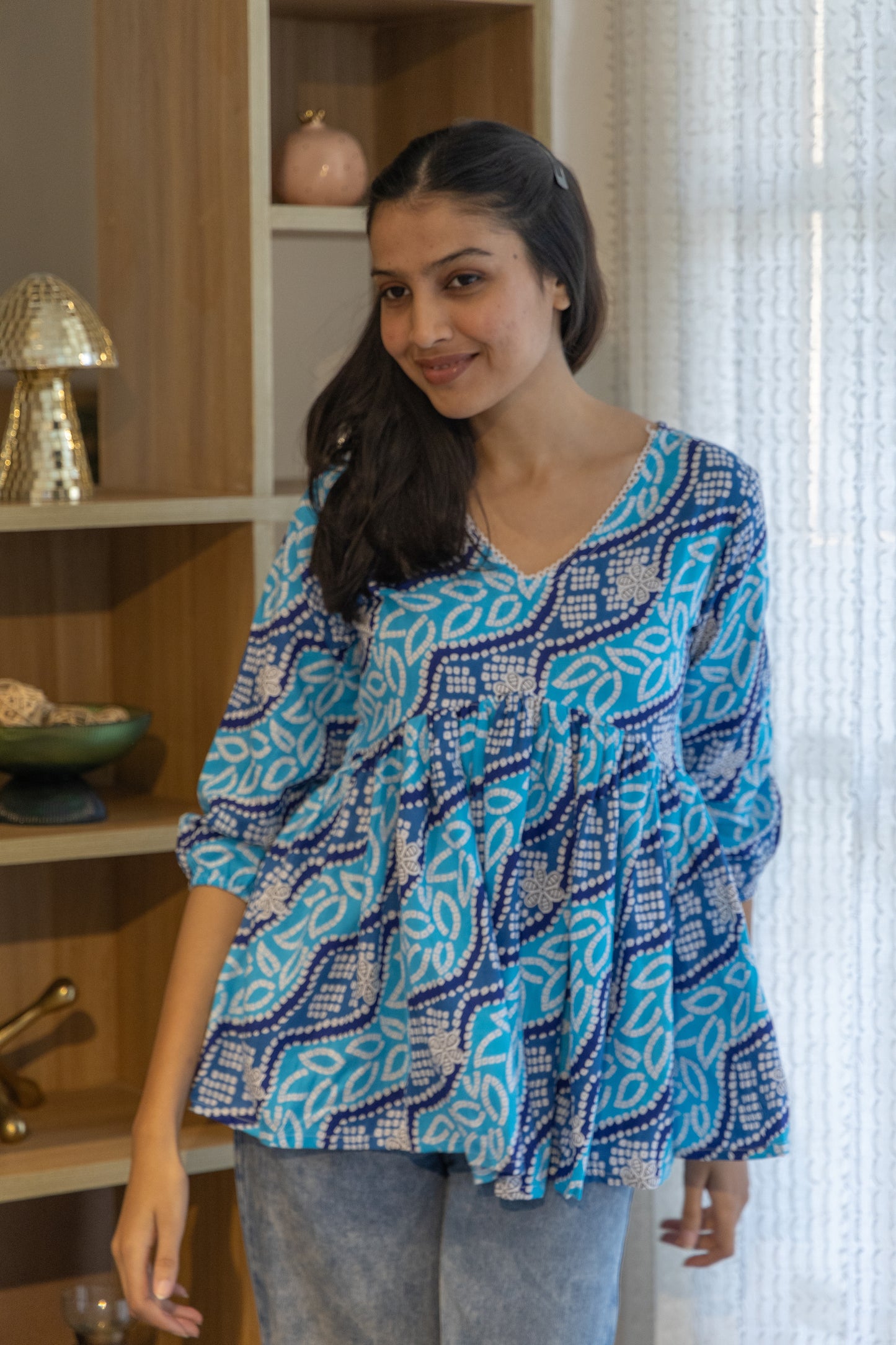 Ocean Waves Peplum Top
