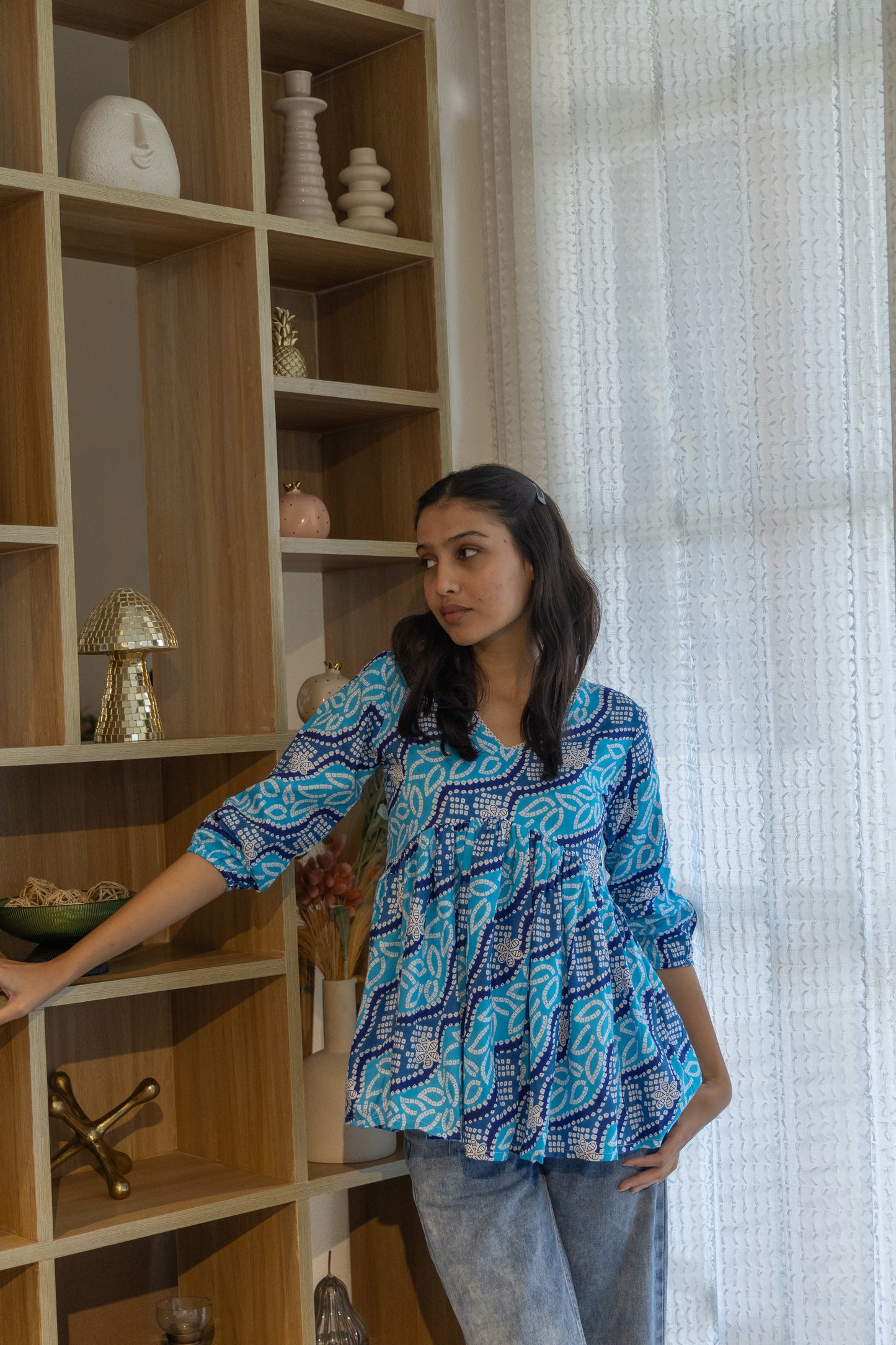 Ocean Waves Peplum Top