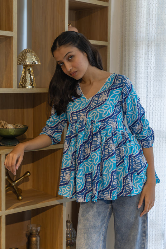 Ocean Waves Peplum Top