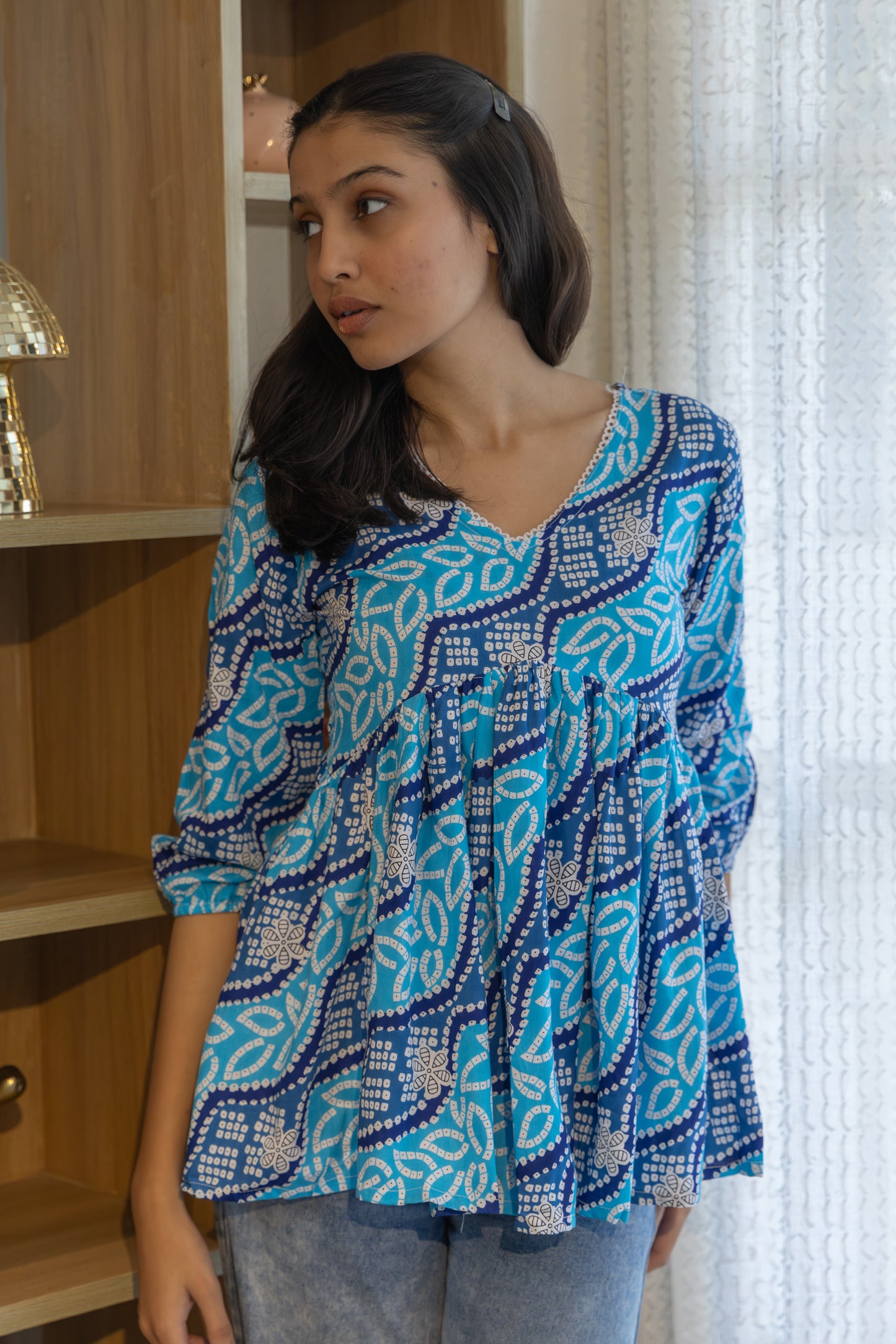 Ocean Waves Peplum Top