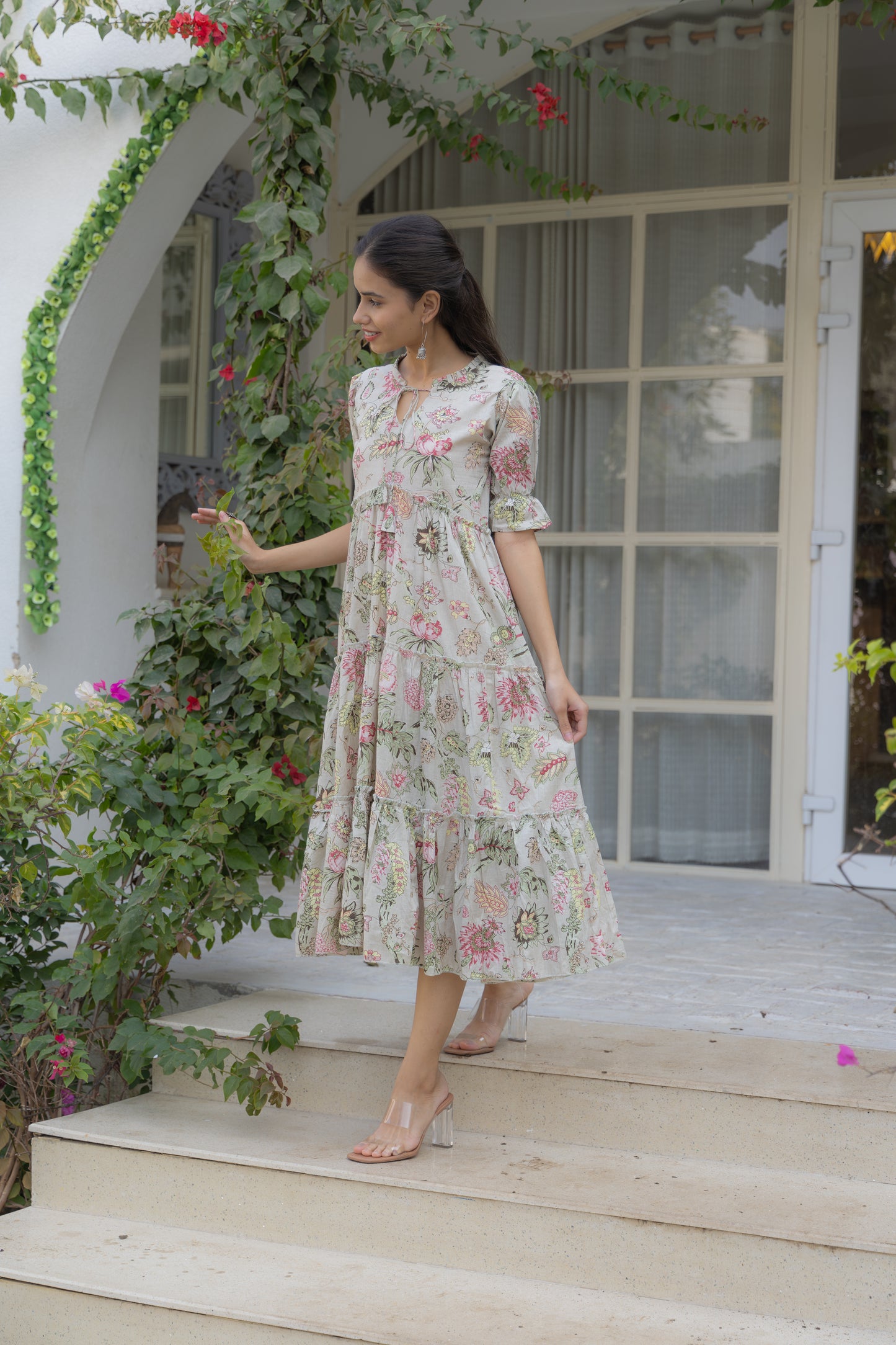 Olive Serenity Tiered Dress