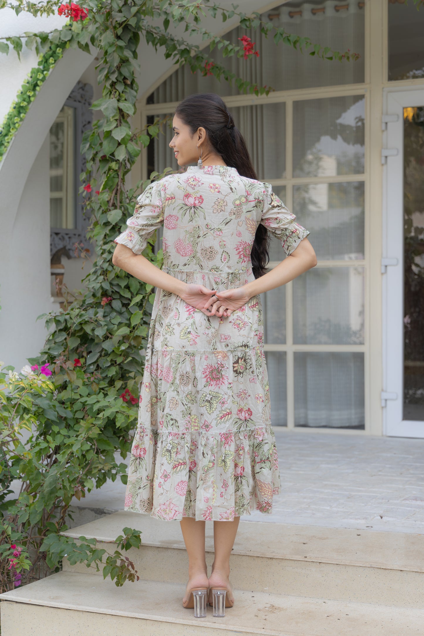 Olive Serenity Tiered Dress