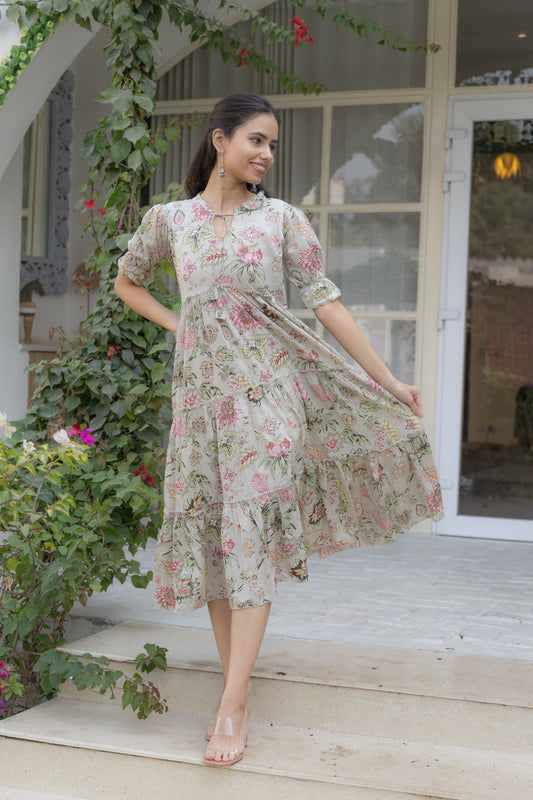 Olive Serenity Tiered Dress