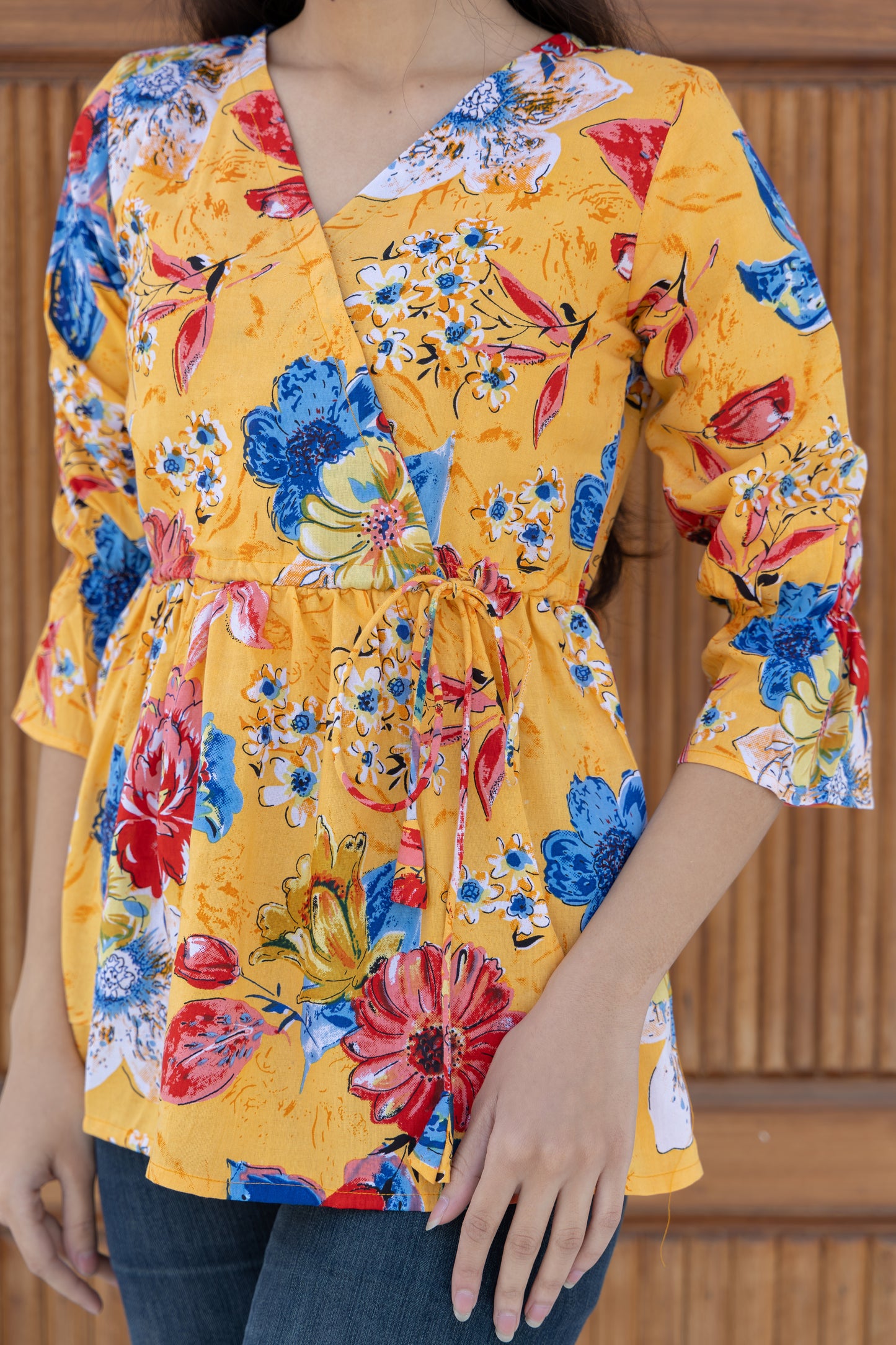 Saffron Breeze Angrakha Top (Orange)