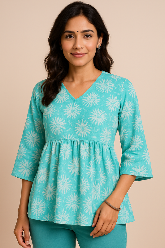 Neelphool - Peplum Cotton Top
