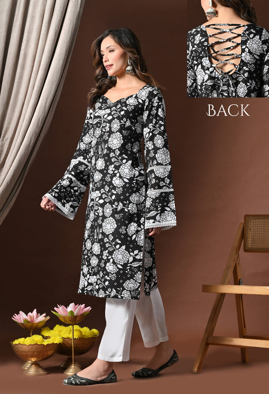 Zaina – Bell Sleeved Pakistani Kurta - KSAMA