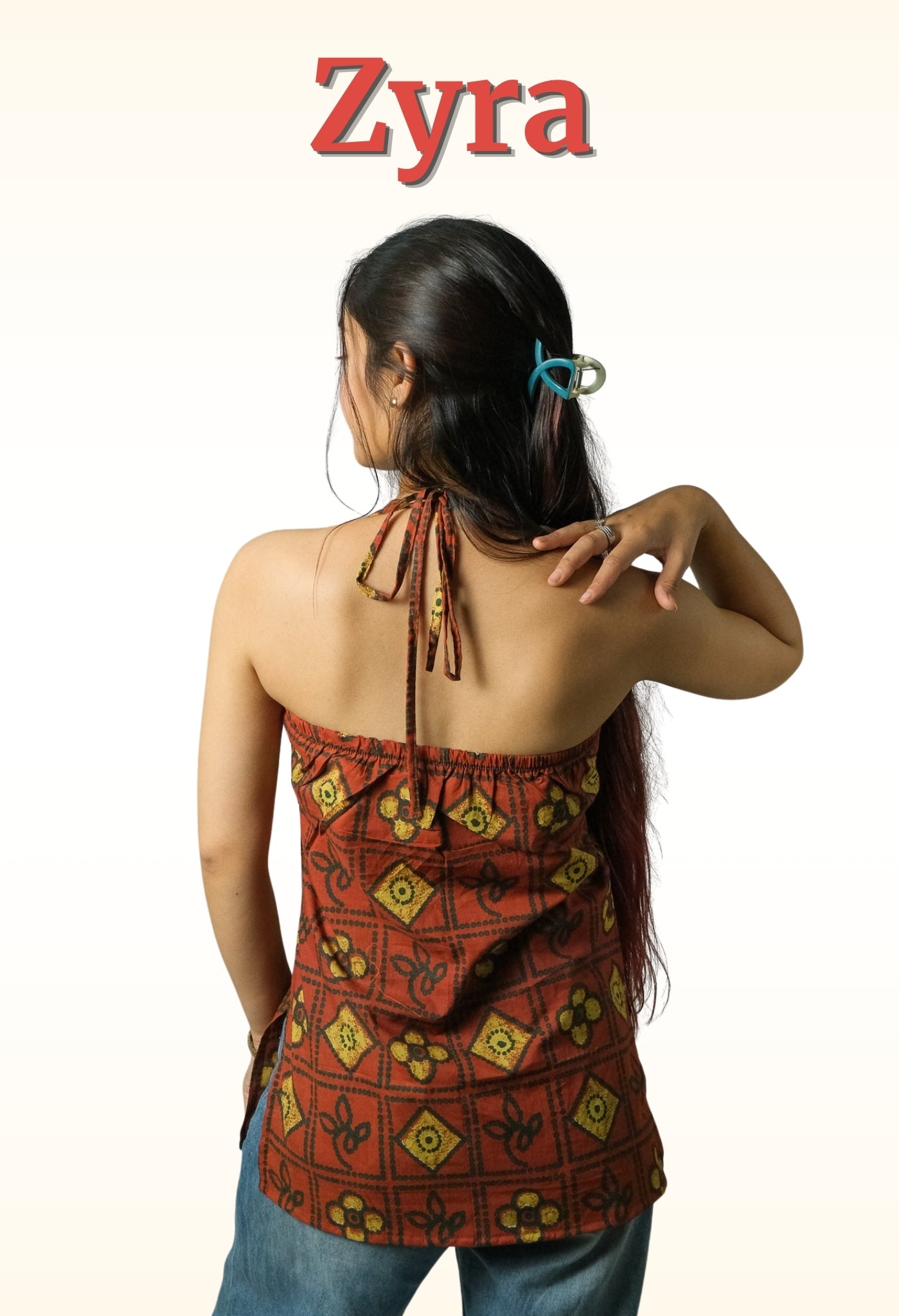 Zyra – Halter Neck Top (Rust)