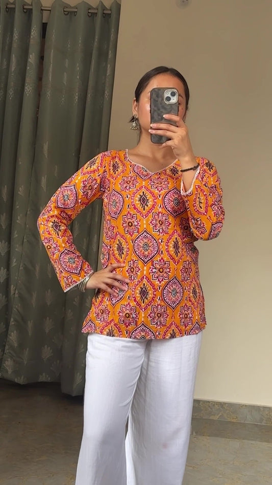 Surya - Leher Printed Cotton Kurti