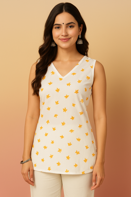 Sunehri - Sleeveless Cotton Top